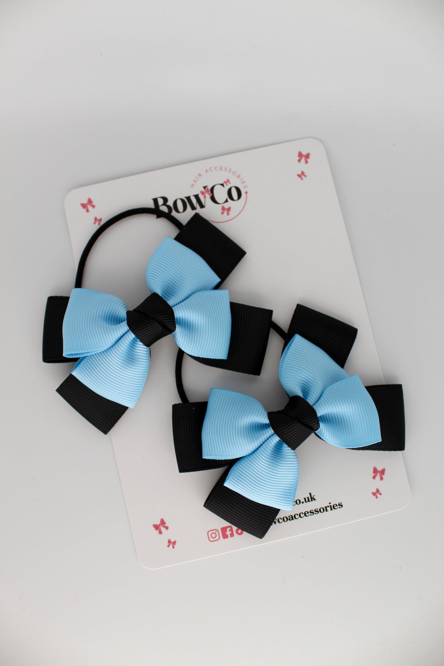 Layer Bow Set - Elastic - Black and Blue Topaz