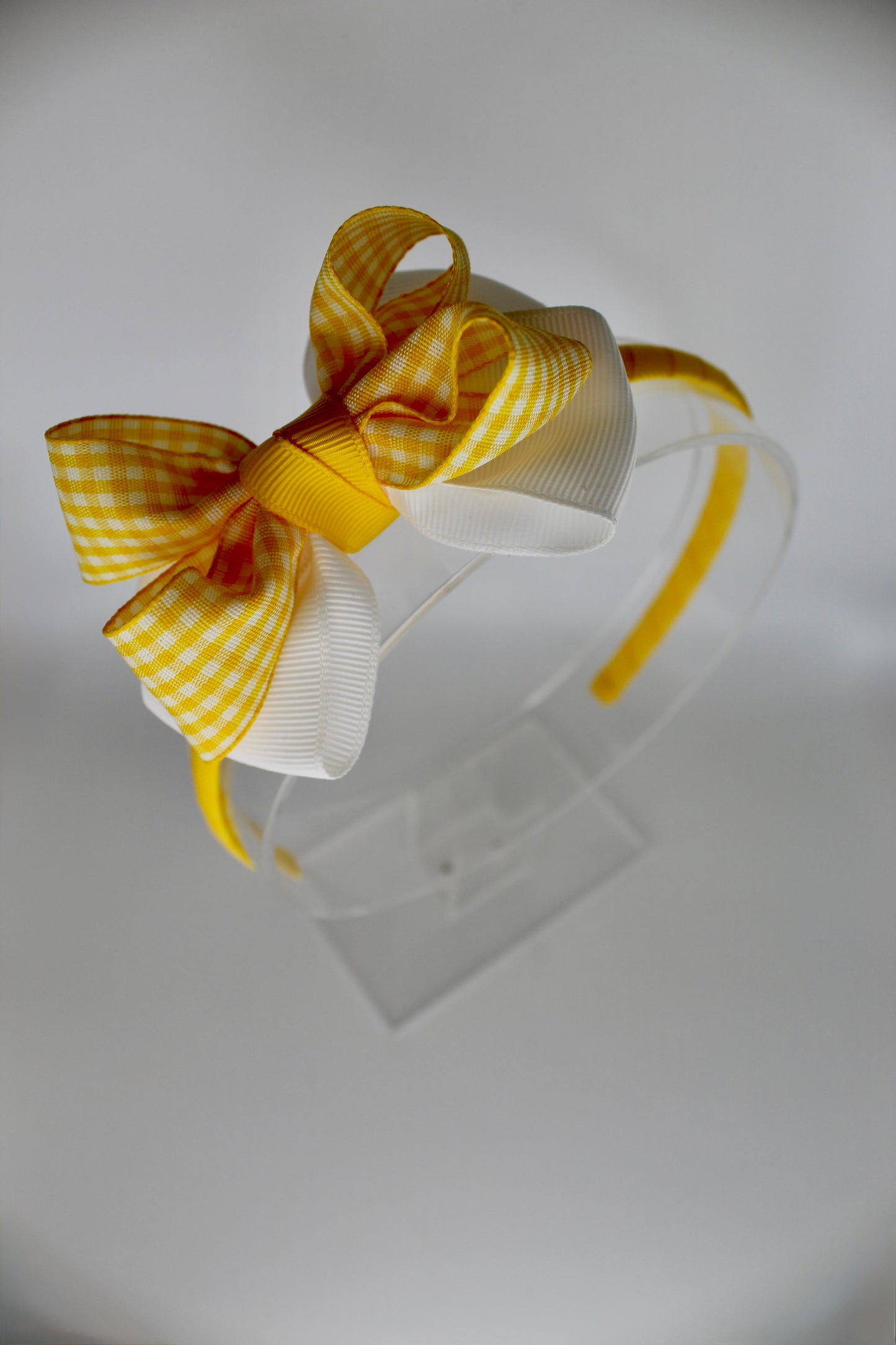 Double Loop Hair Band - Yellow Gingham