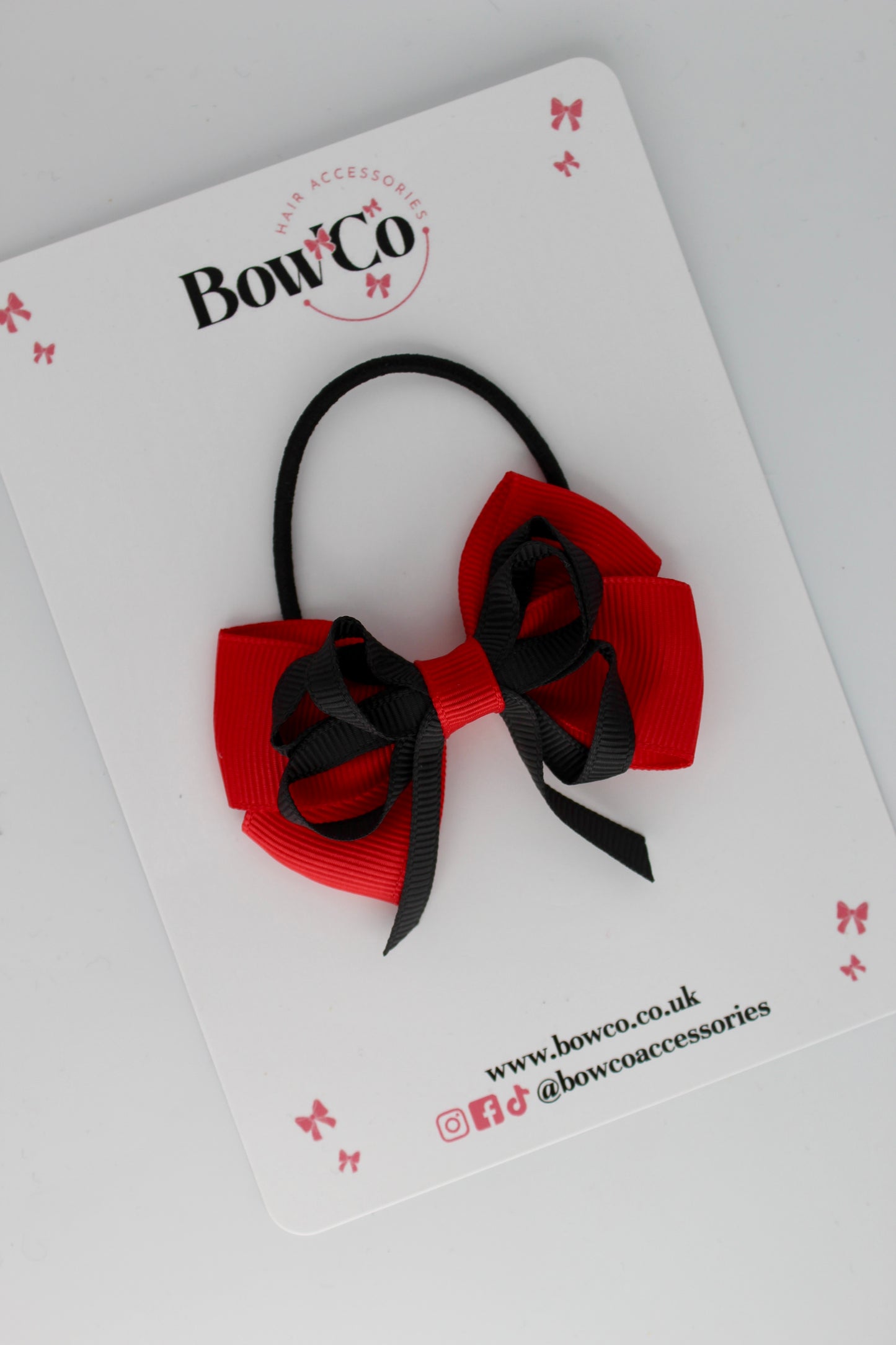 Red and Black - Double Bow - Elastic