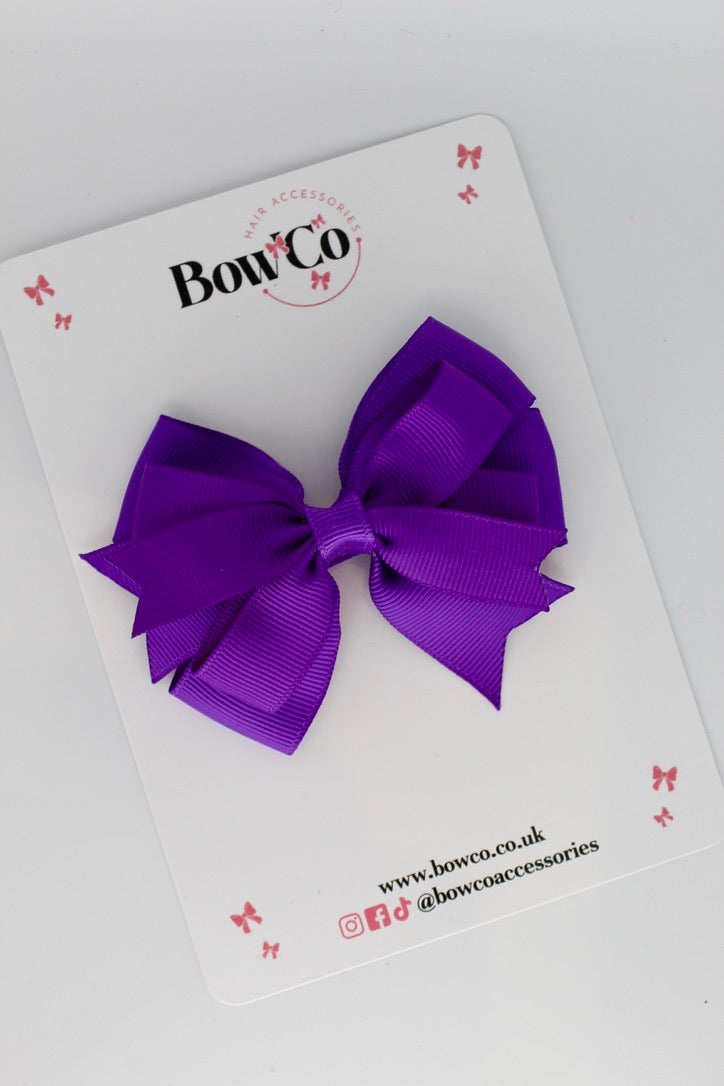 Purple - Double Tail Bow - Clip