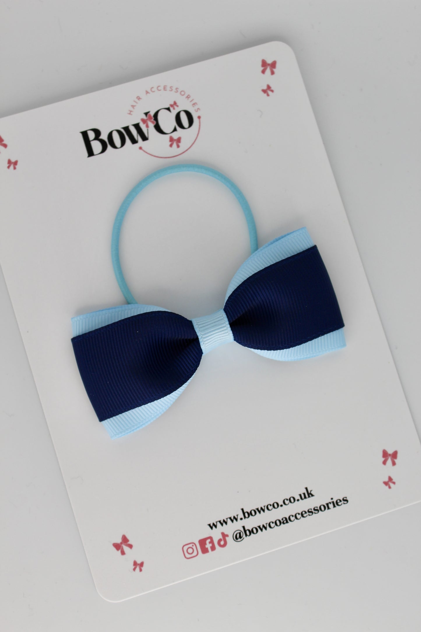 Navy and Blue Topaz - Tuxedo Bow - Elastic