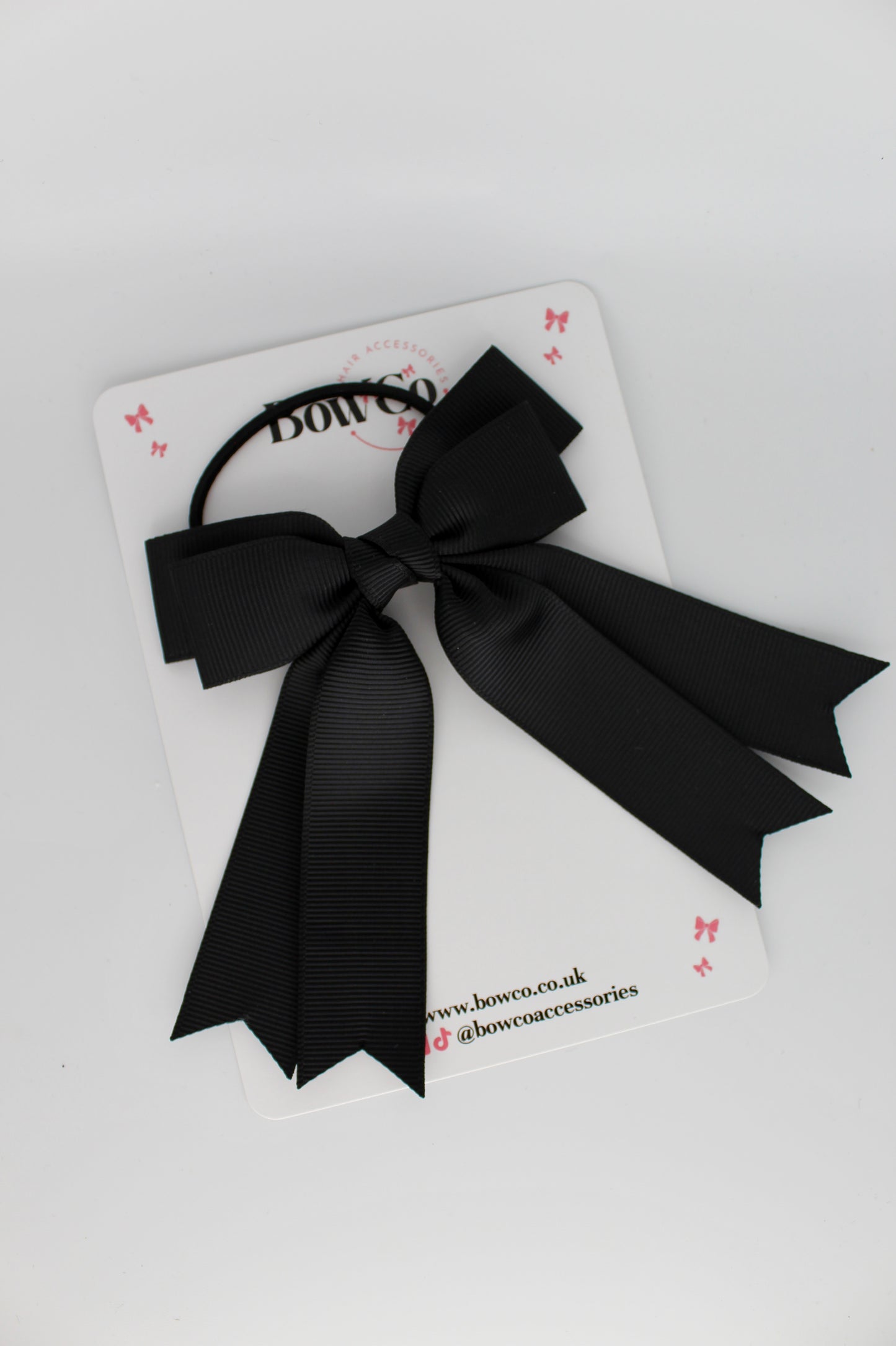 Double Ribbon Tail – Elastic - Black