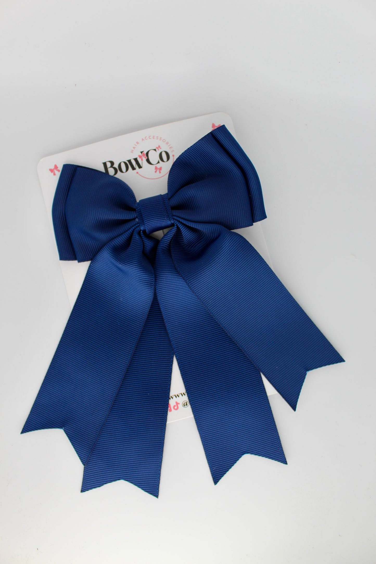 Classic Tail Bow - Clip - Navy Blue