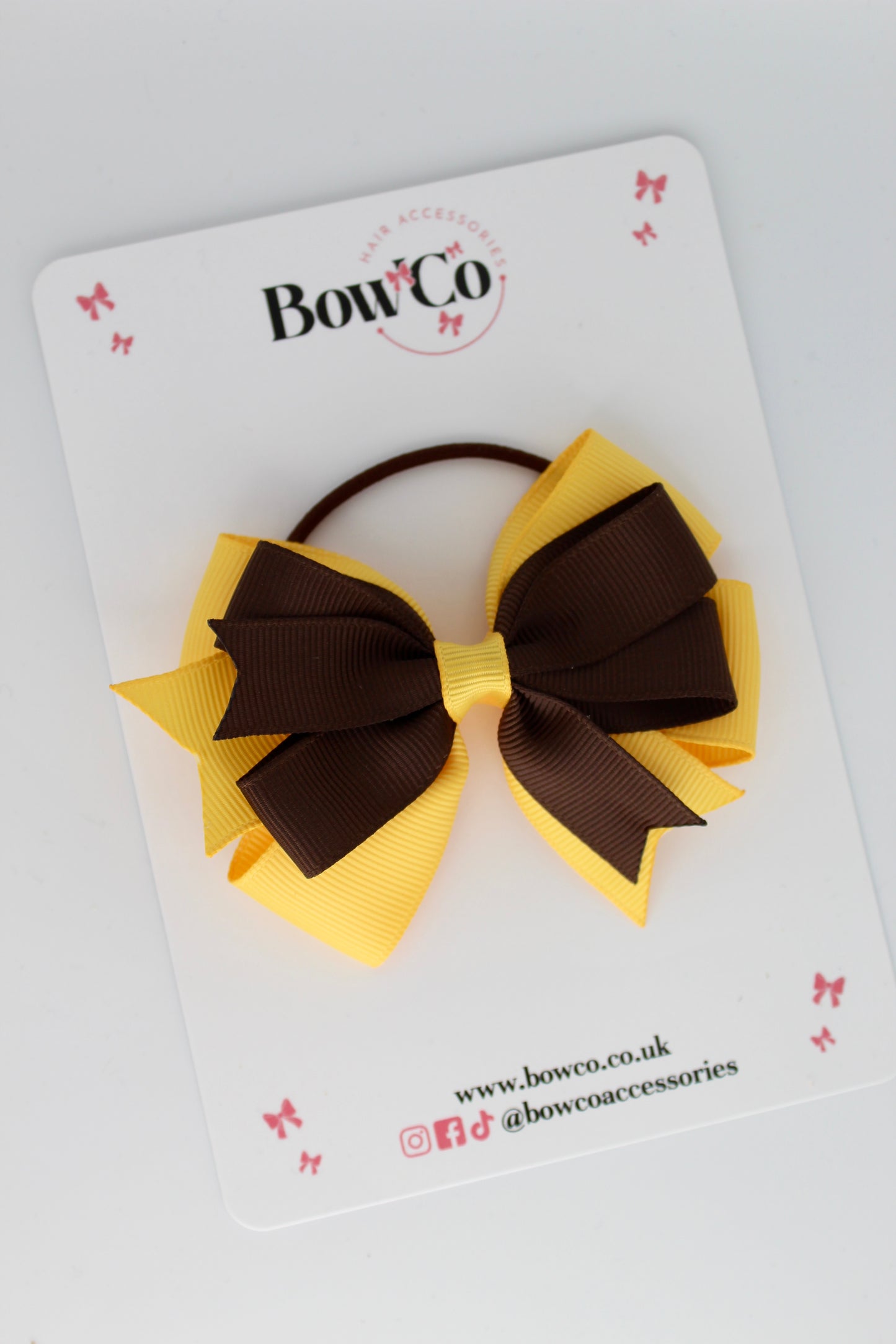 Brown and Yellow Gold - Double Tail Bow - Elastic