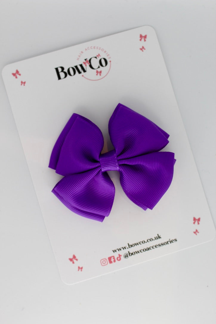 Double Layer Bow - Purple - Clip