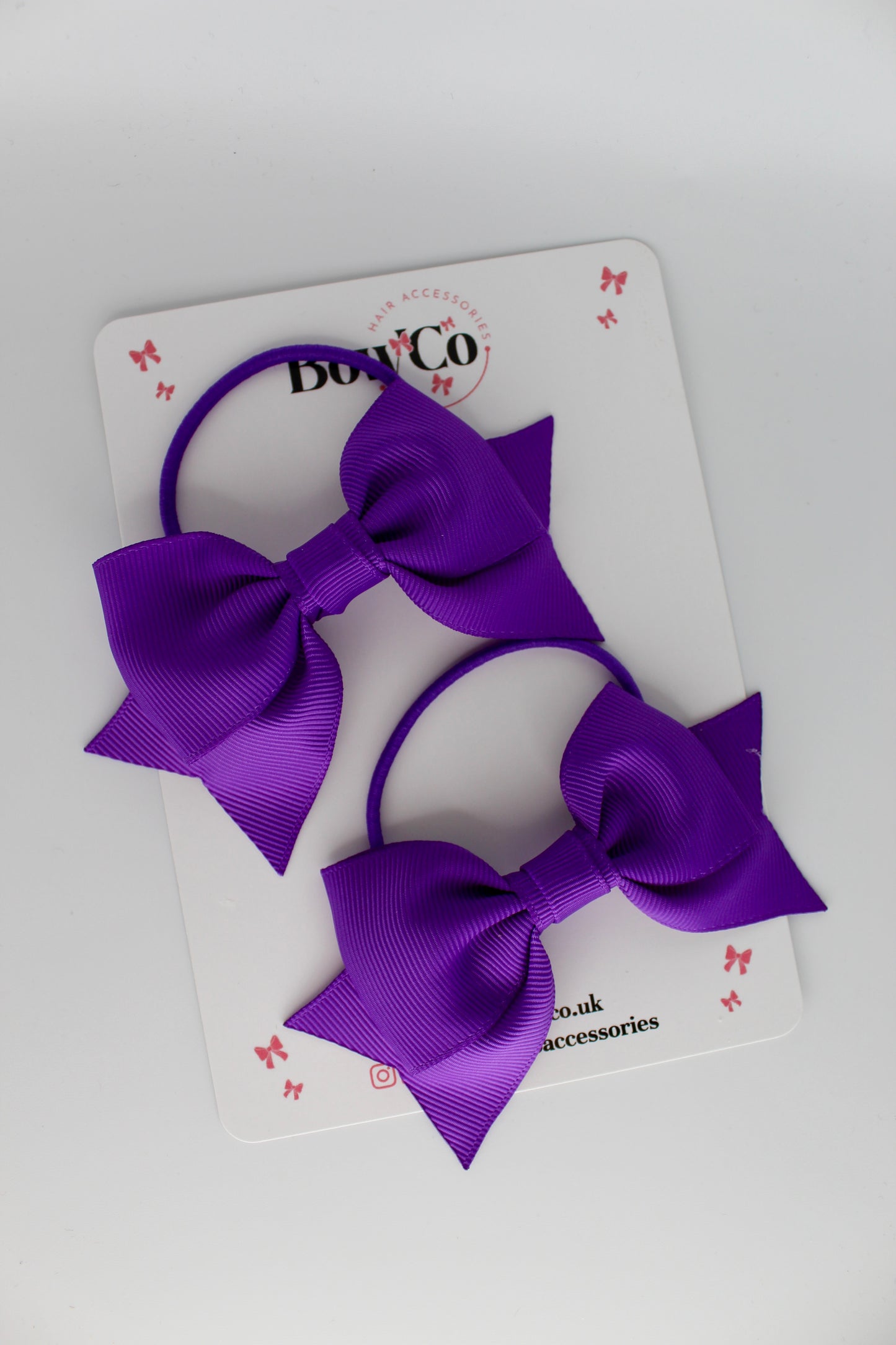 Double Knot Bow Tail Set - Elastic - Purple