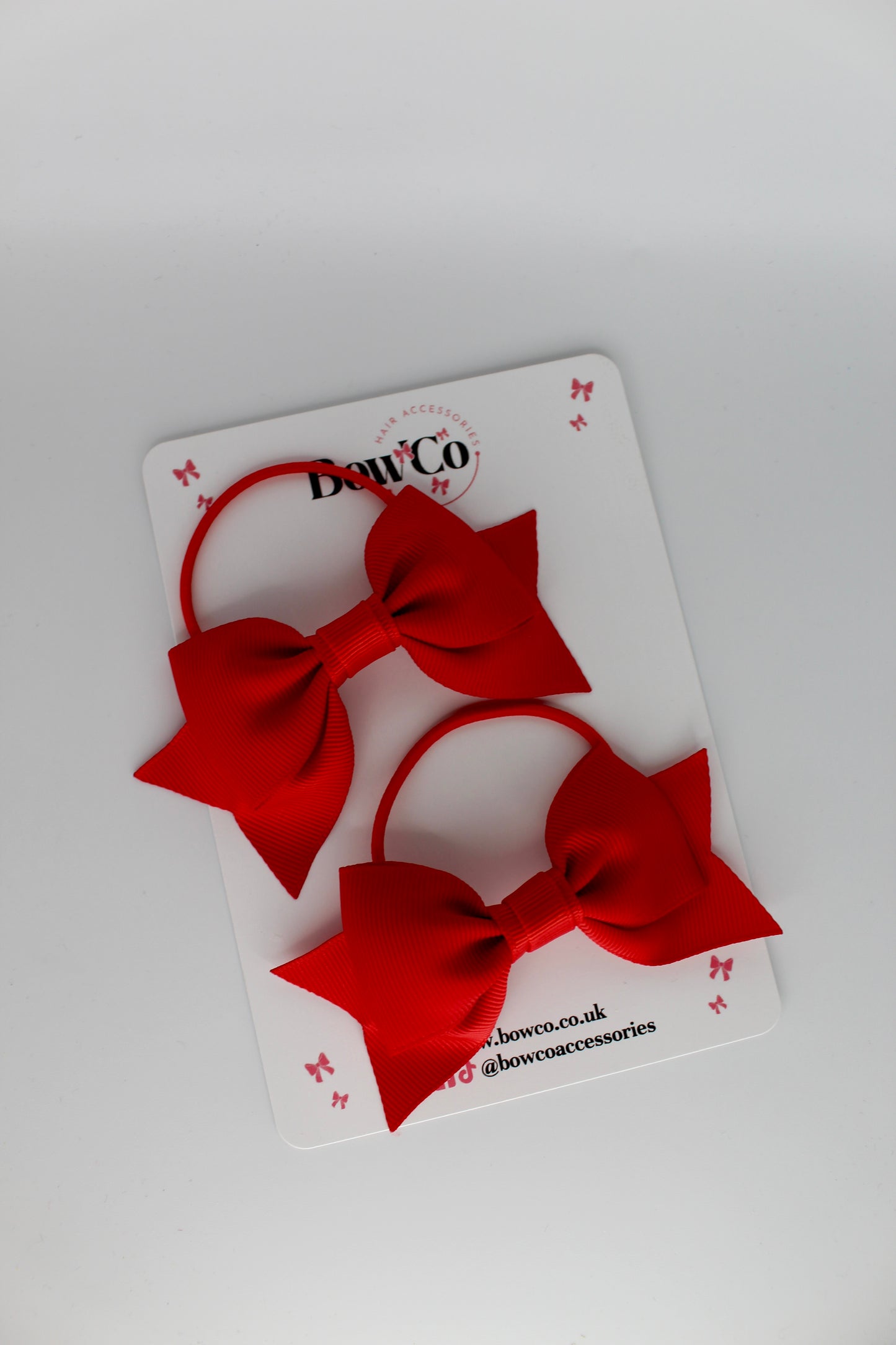 Double Knot Bow Tail Set - Elastic - Red