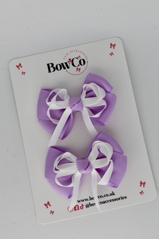 2.5 inch Double Bow Lilac - Clip