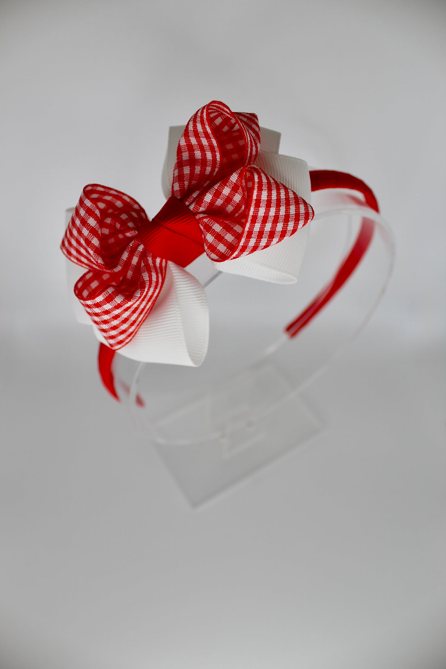 Double Loop Hair Band - Red Gingham