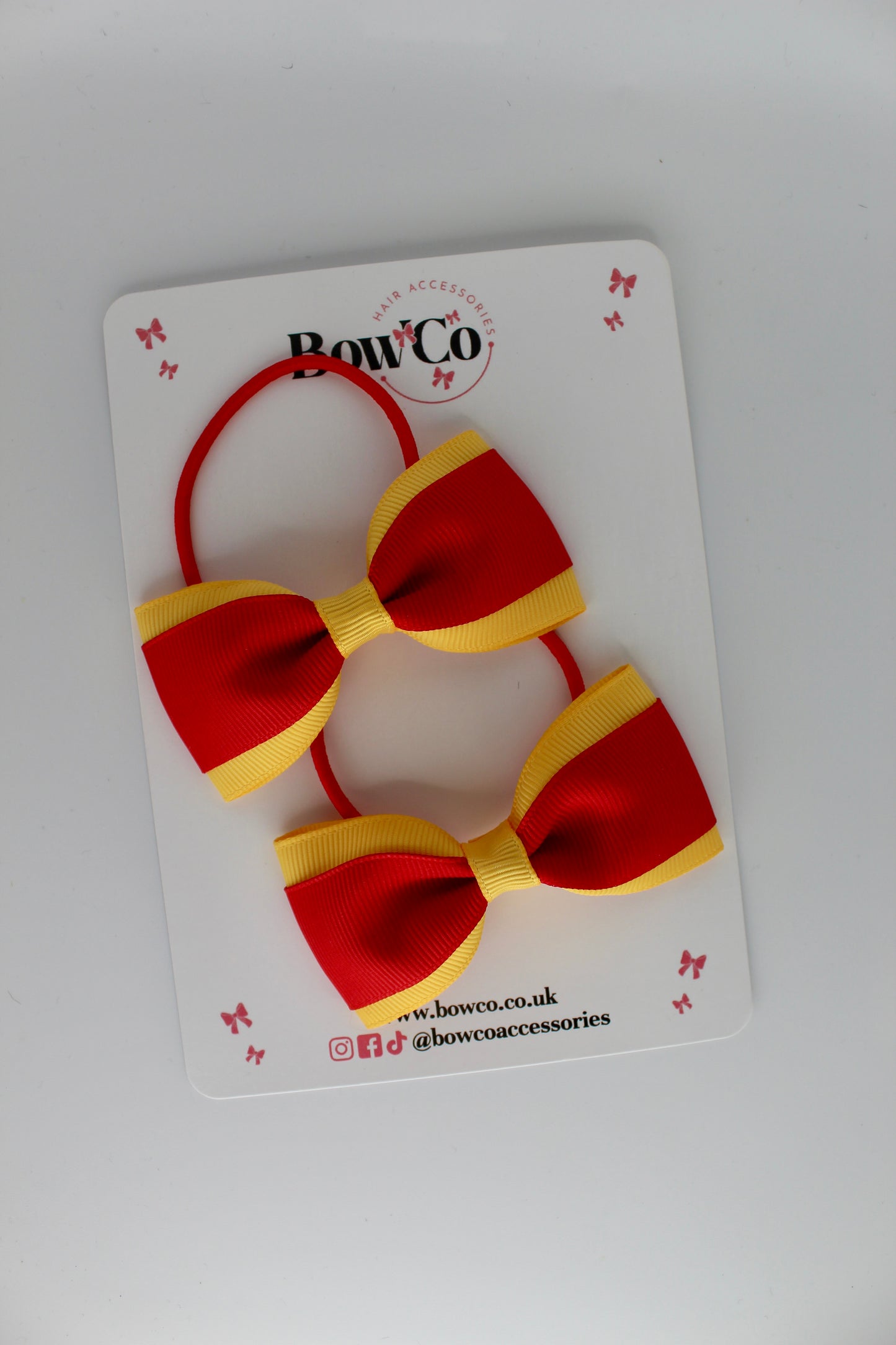 Red and Yellow Gold - Tuxedo Bow Set - Elastic