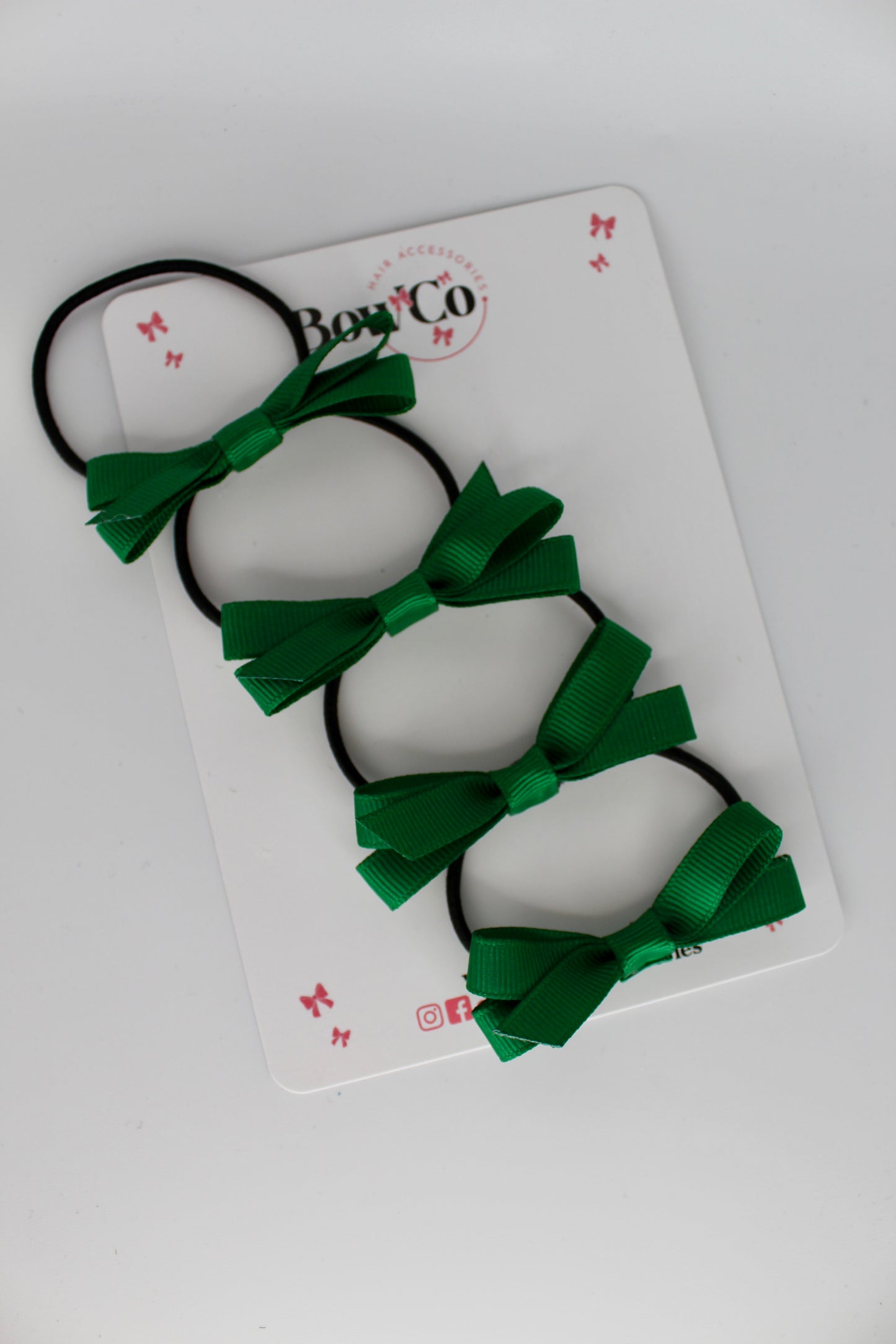 Ballerina Bows - Set of 4 - Elastic - Forest Green