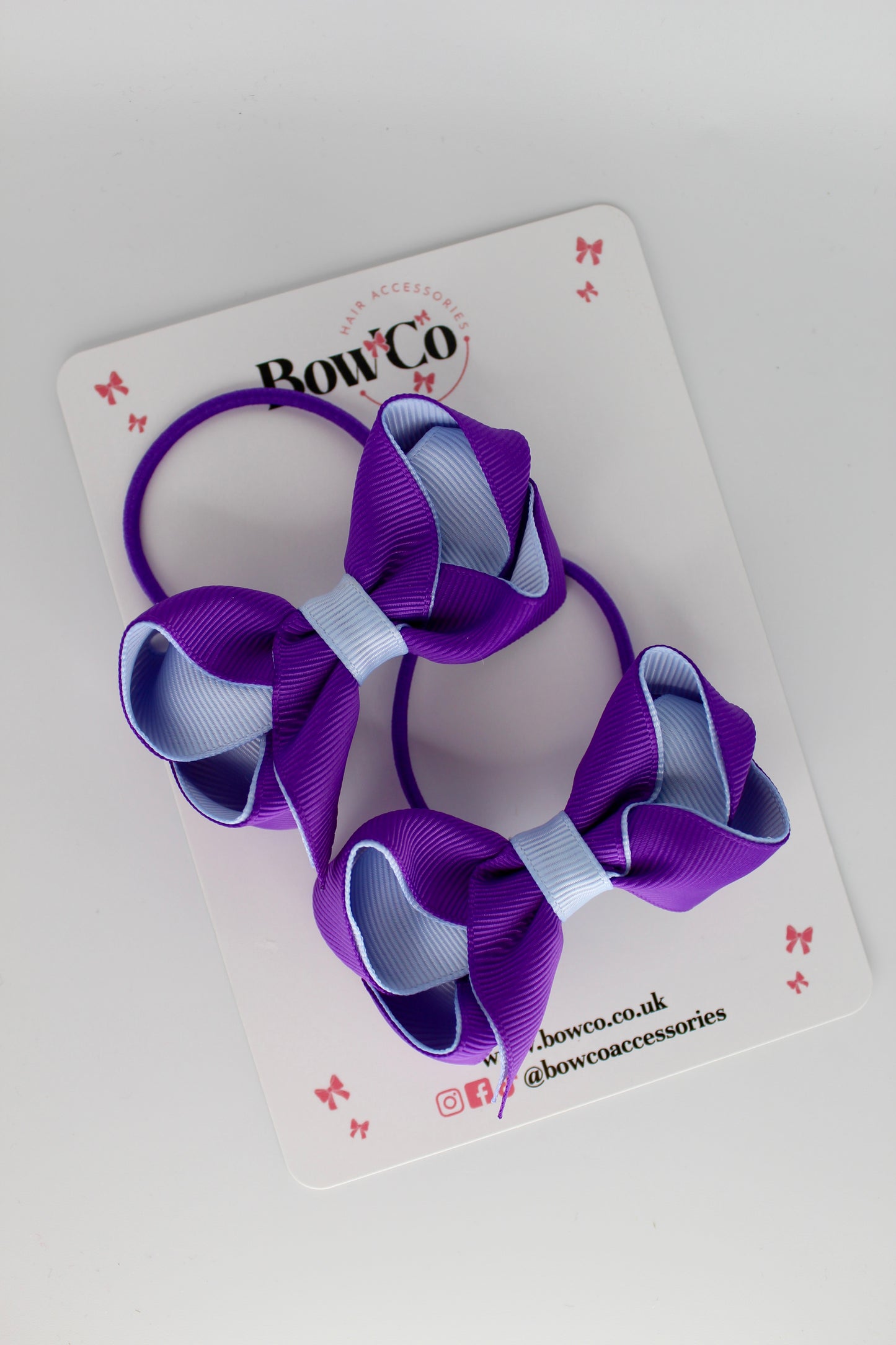 Loop Bow Set - Elastic - Purple and Bluebell