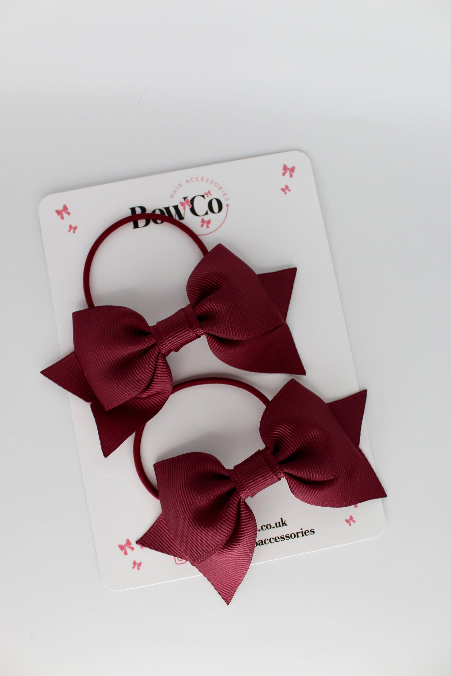 Double Knot Bow Tail Set - Elastic - Burgundy