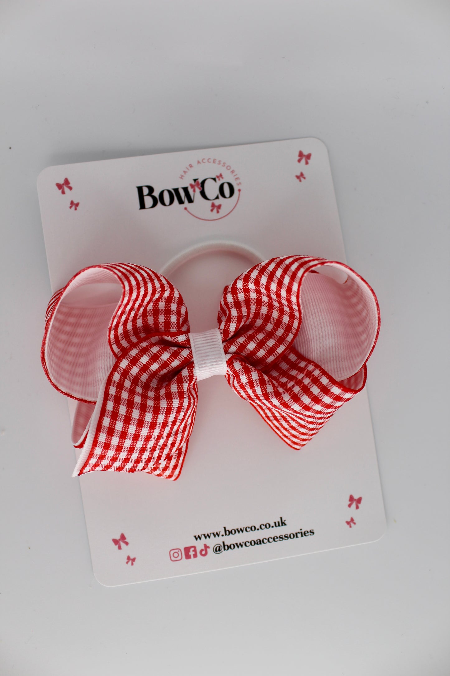 Loop Bow - Red Gingham - Elastic
