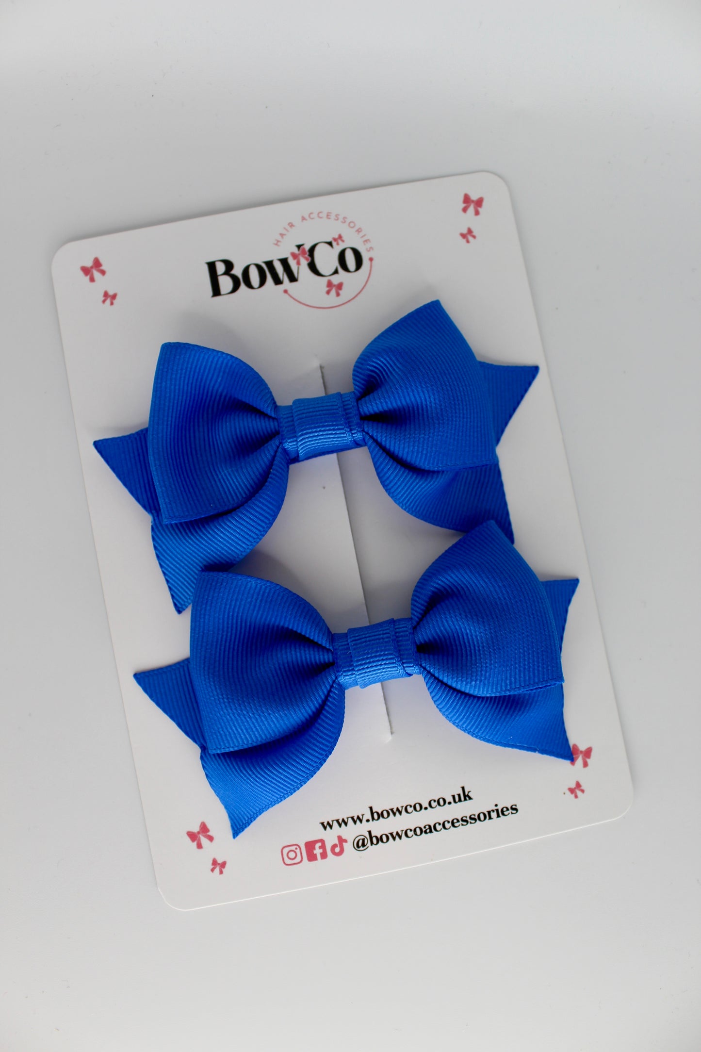 Double Knot Bow Tail Set - Clip - Royal Blue