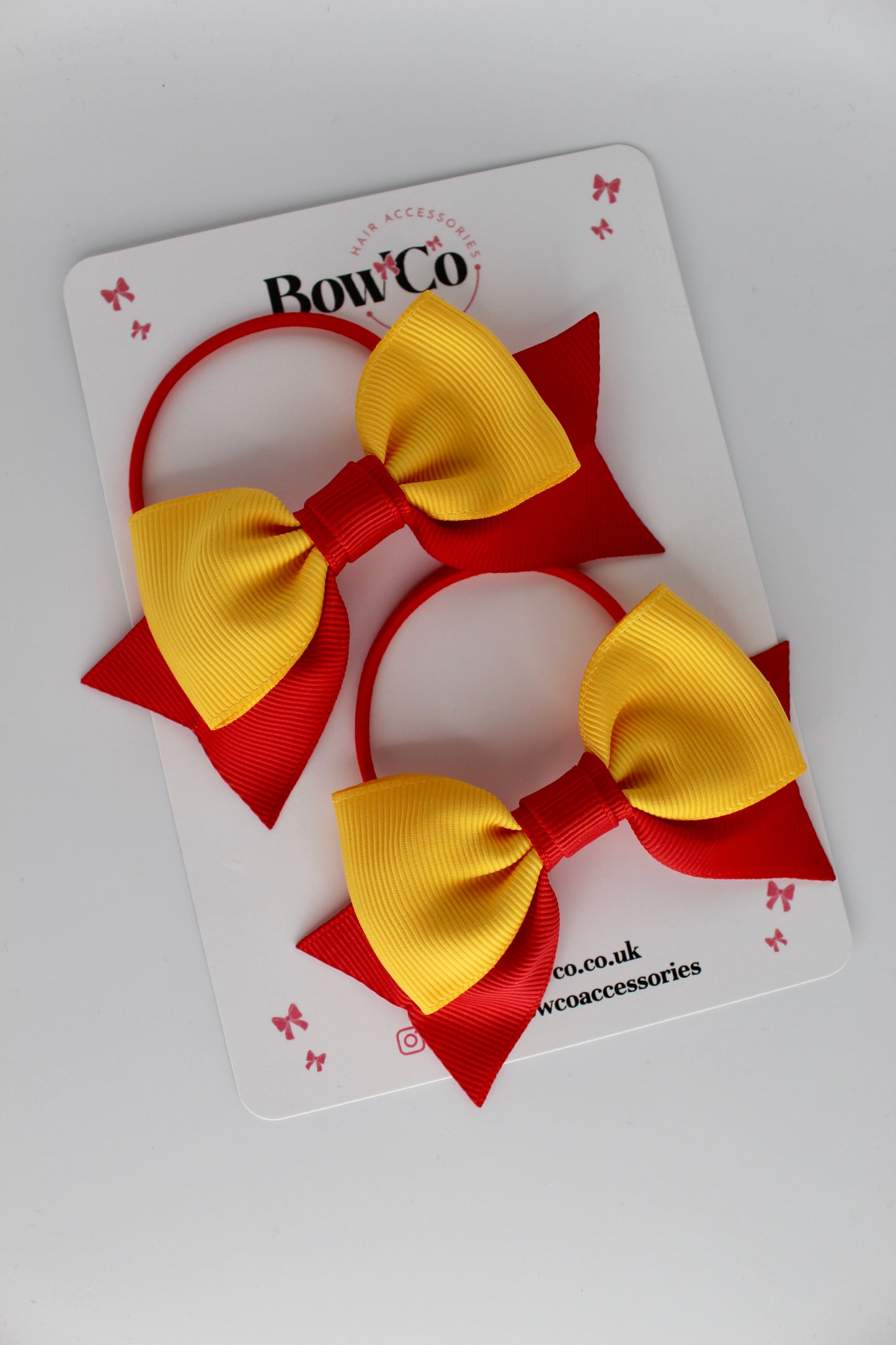 Double Knot Bow Tail Set - Elastic - Red and Yellow Gold