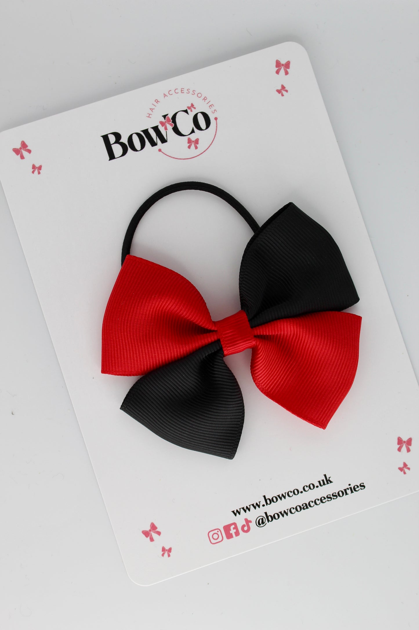 Red and Black - Twist Bow - Elastic