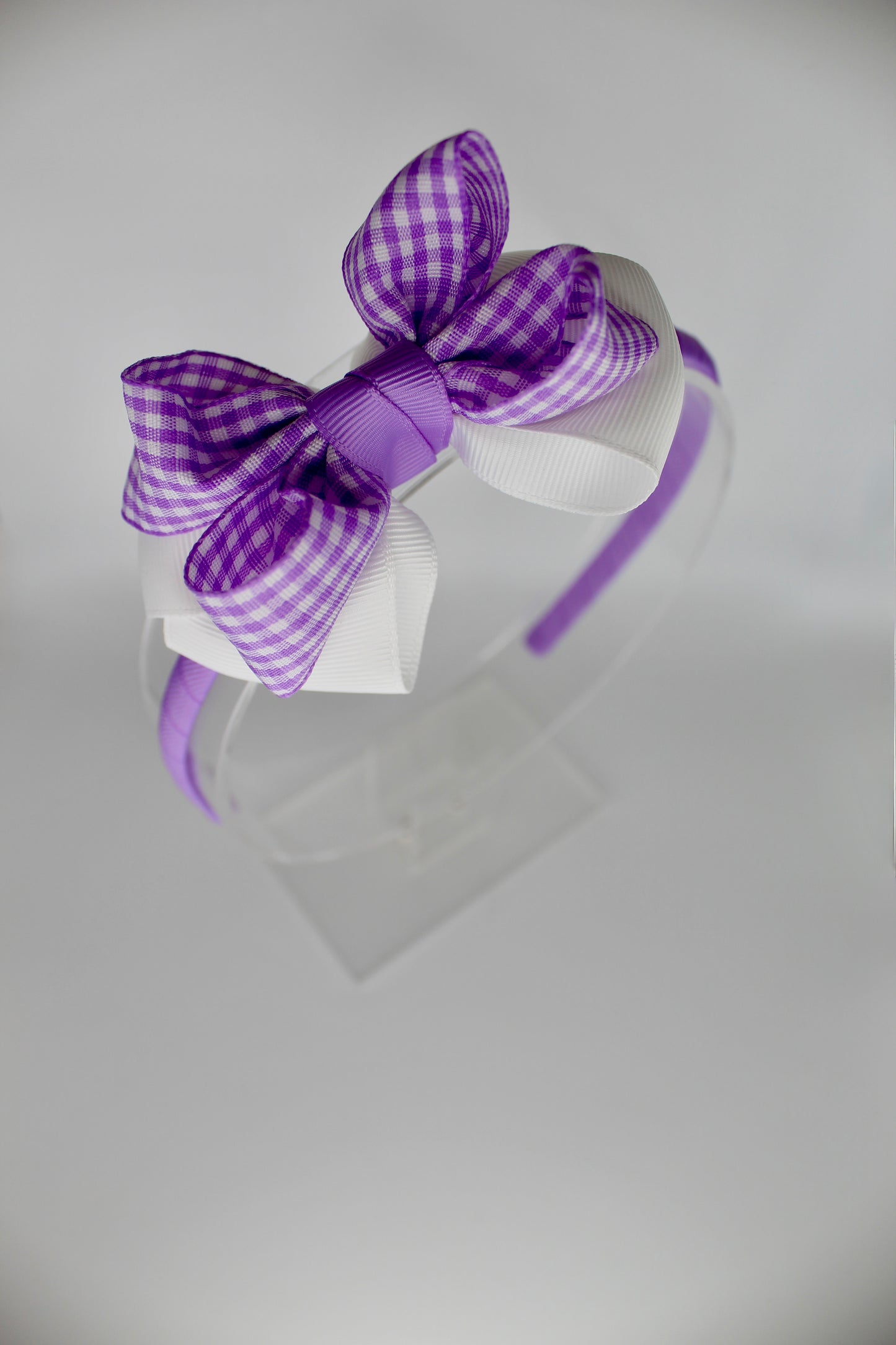 Double Loop Hair Band - Lilac Gingham