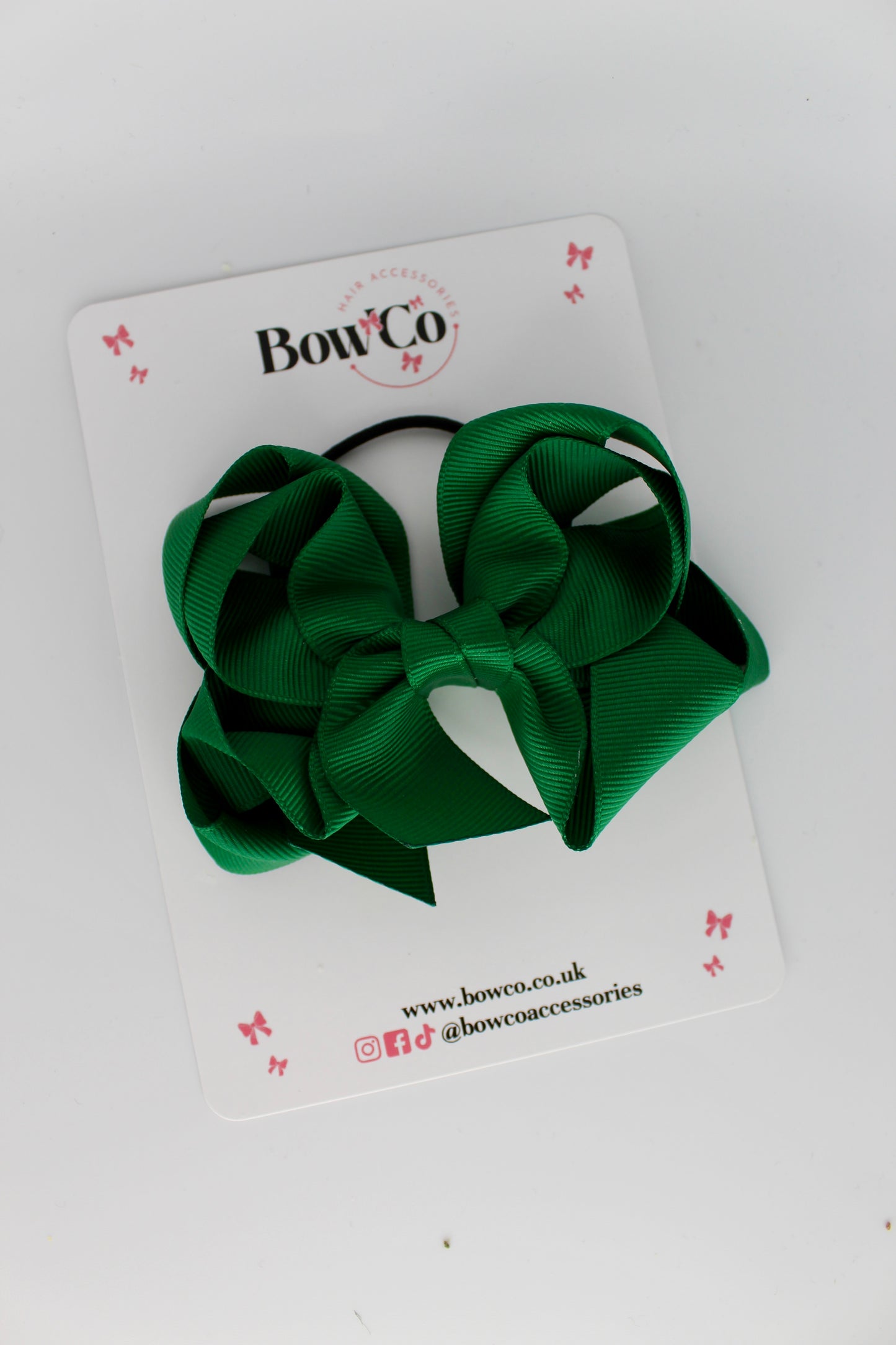 Double Loop Bow - Elastic - Forest Green