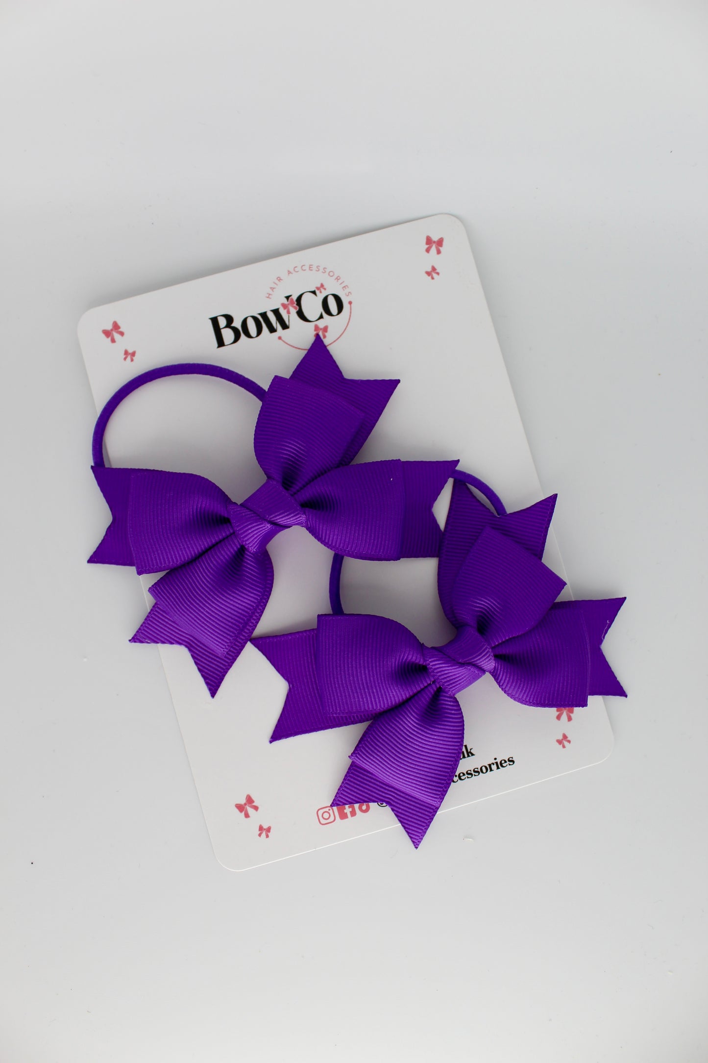 Knot Bow Set - Elastic - Purple