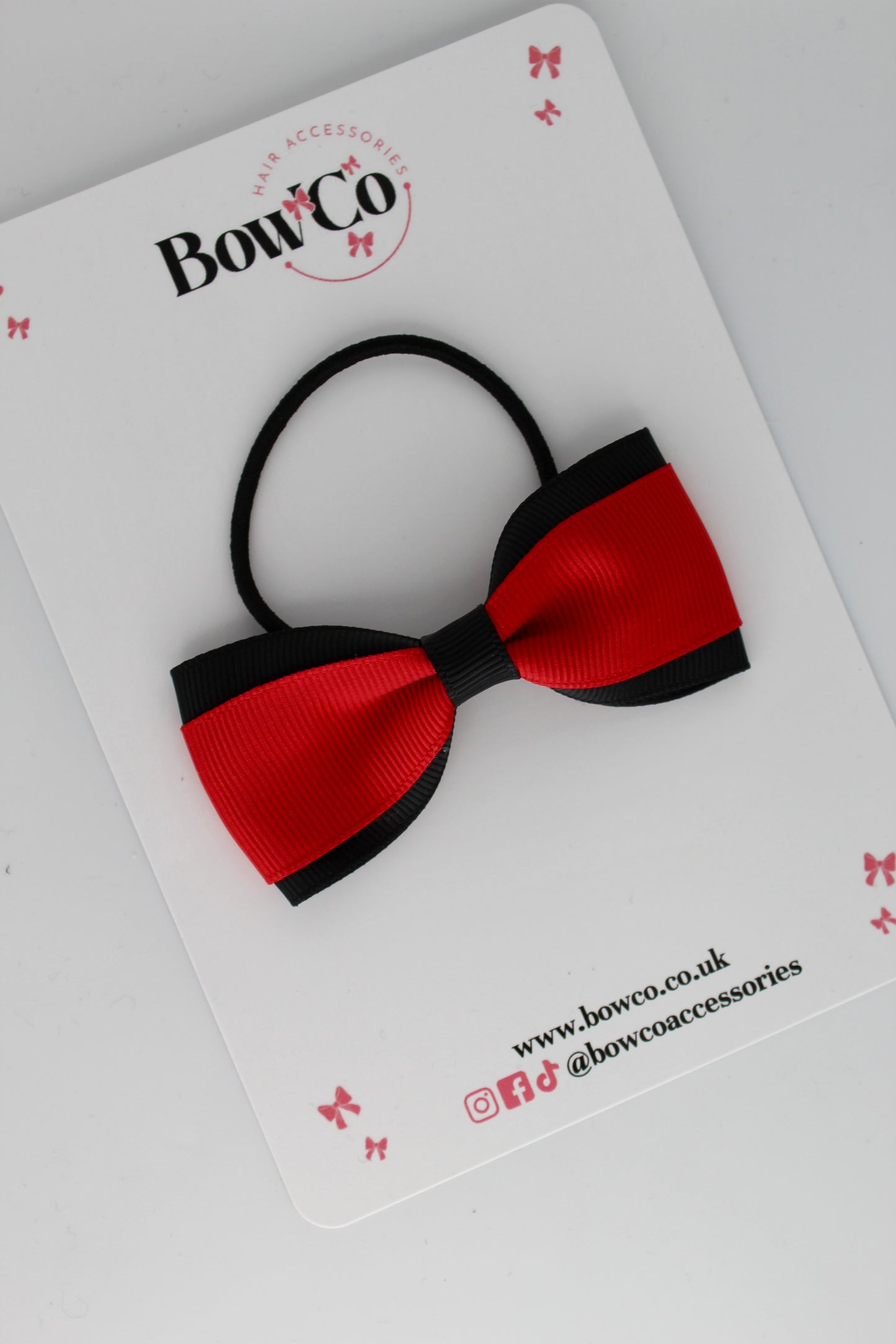 Red and Black - Tuxedo Bow - Elastic