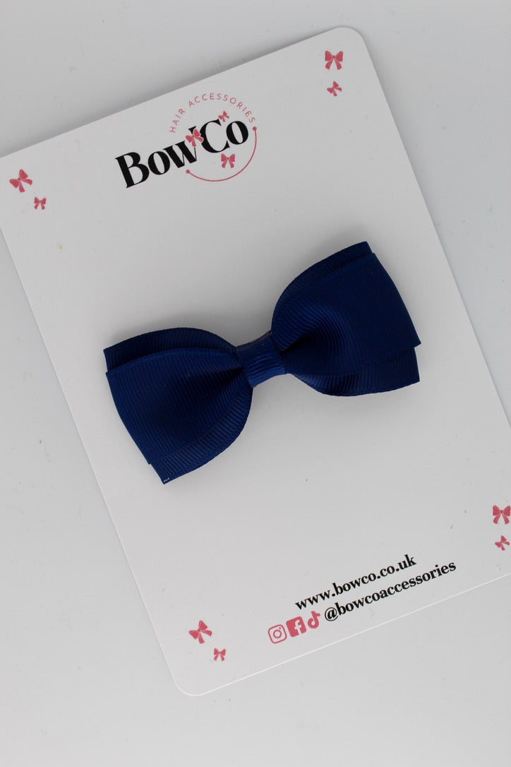 Navy Blue - Tuxedo Bow - Clip