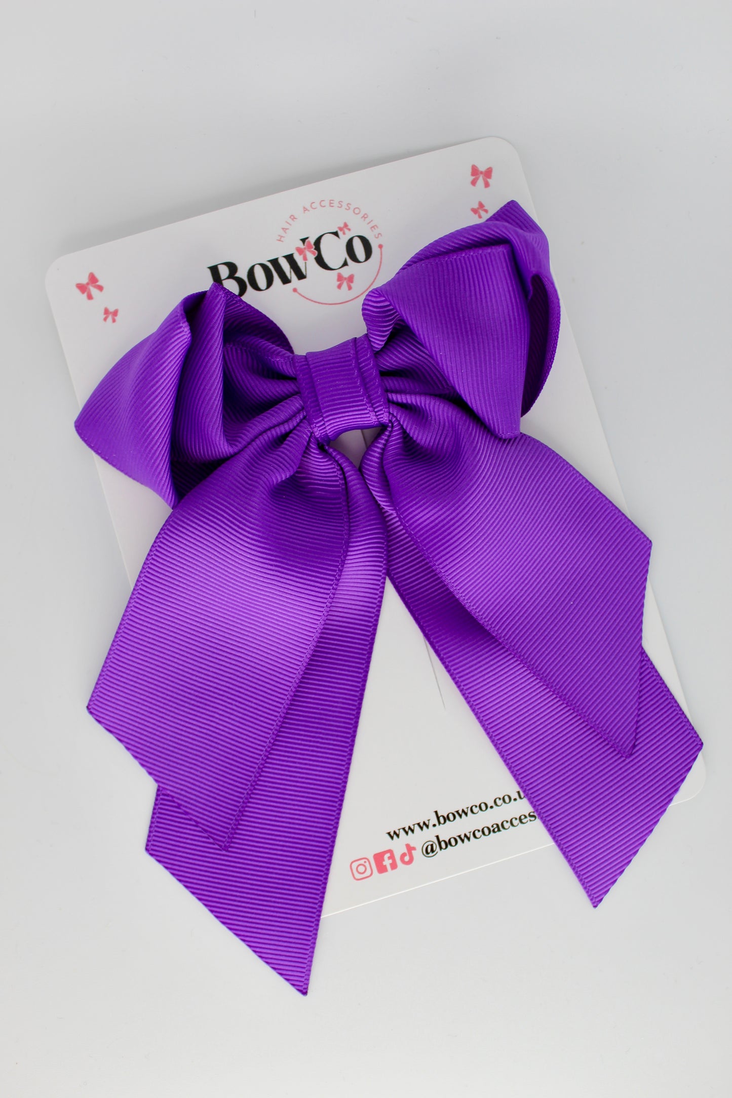 Layer Loop Tail Hair Bow - Clip - Purple