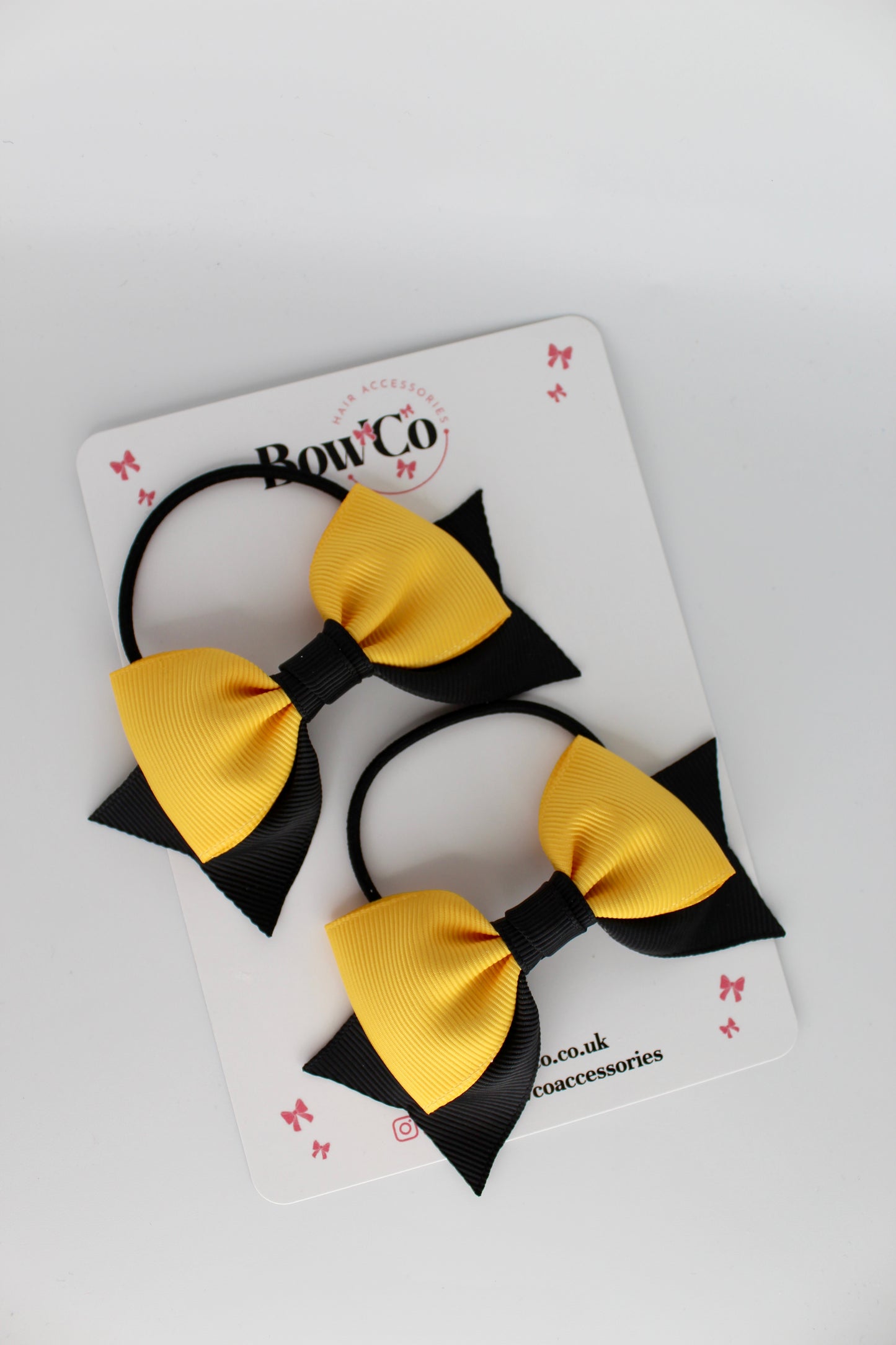 Double Knot Bow Tail Set - Elastic - Black and Yellow Gold