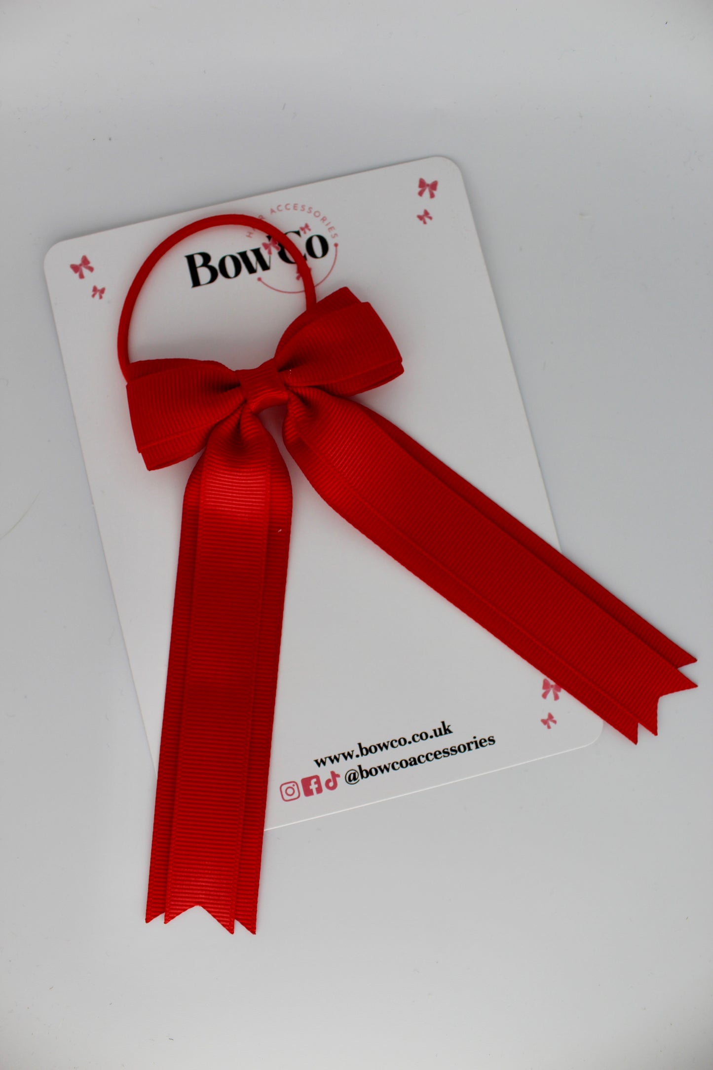 Tuxedo Tails Bow - Elastic - Red