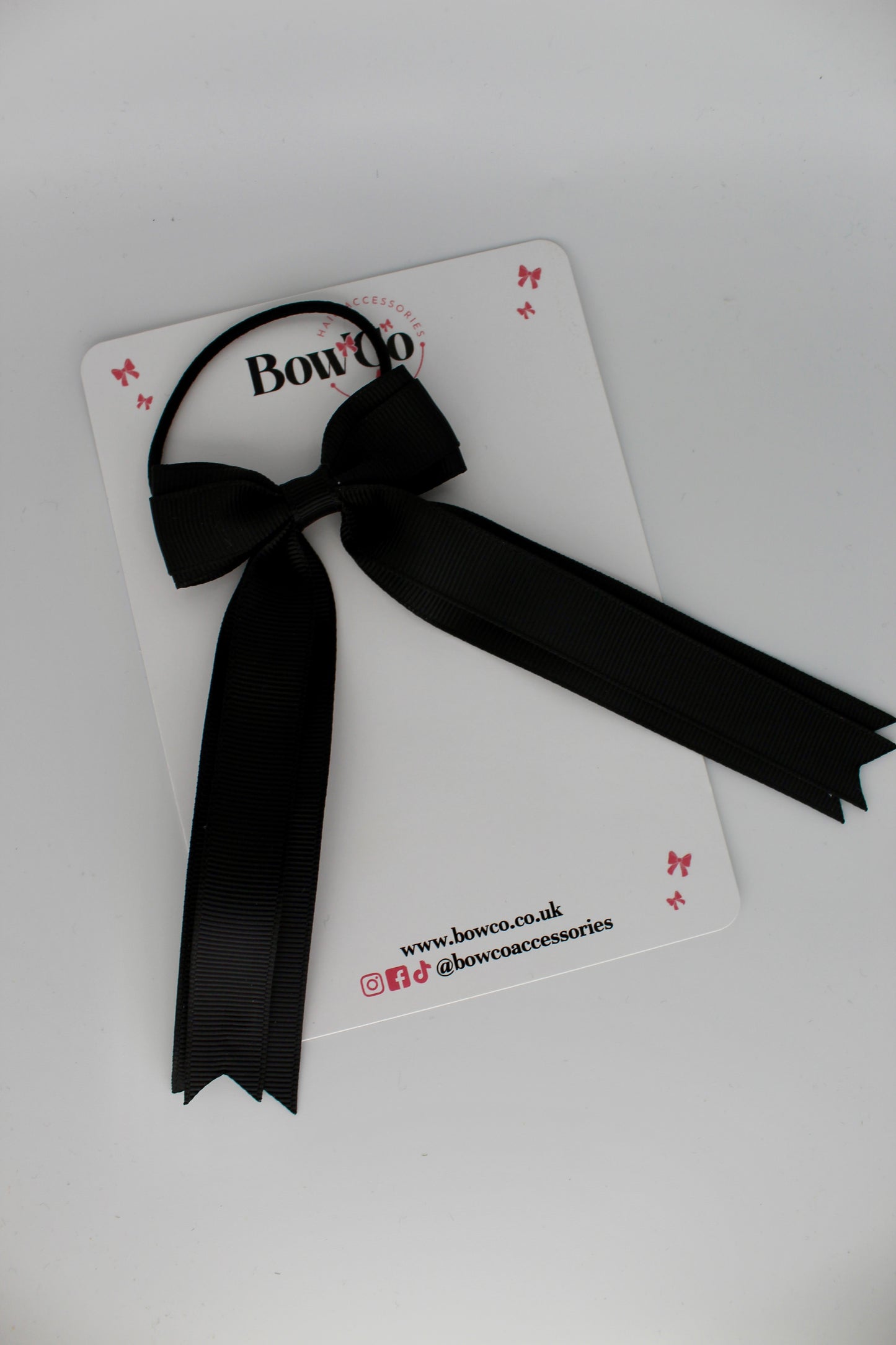 Tuxedo Tails Bow - Elastic - Black