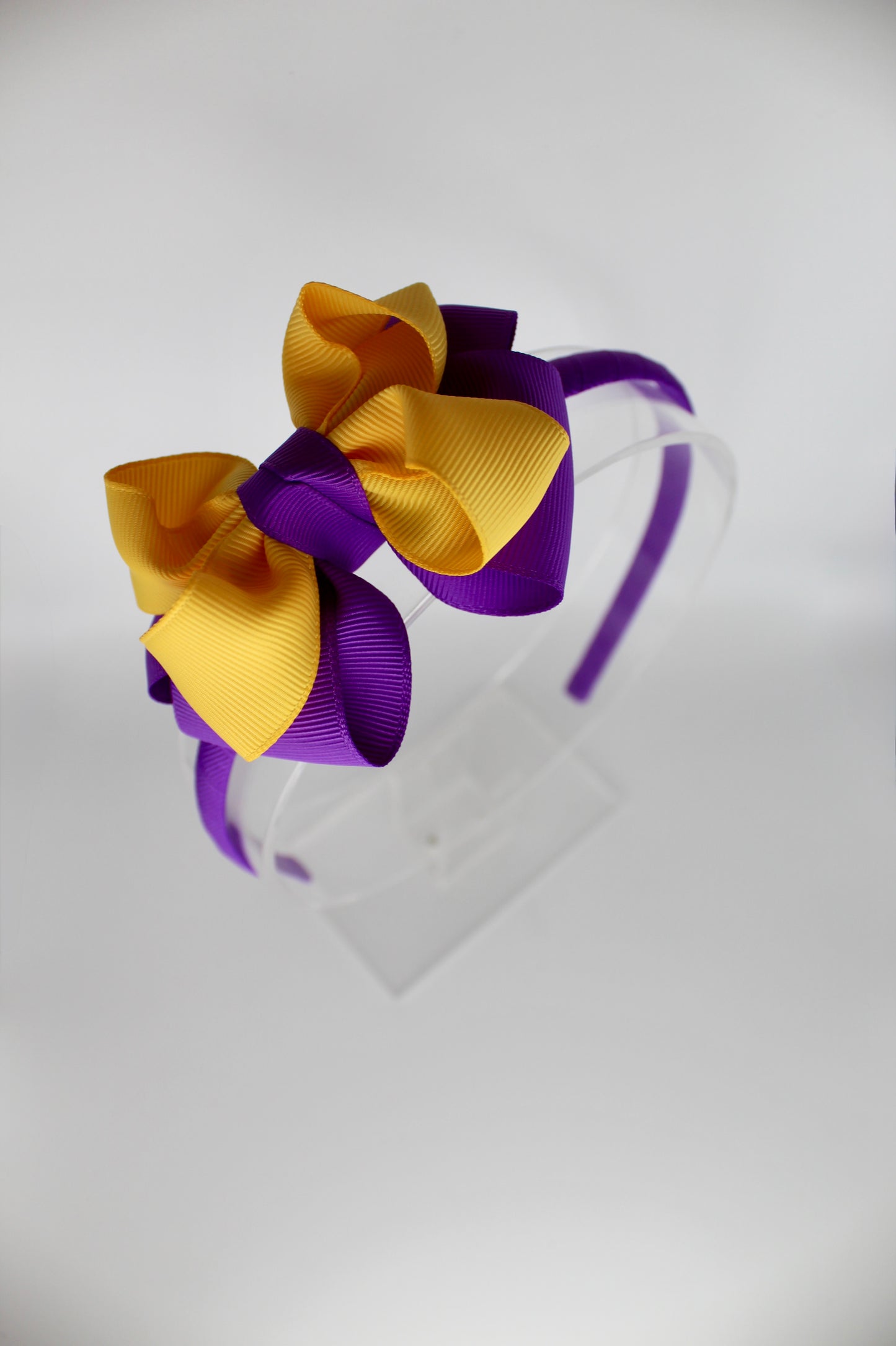 Double Loop Hair Band - Purple and Yellow Gold