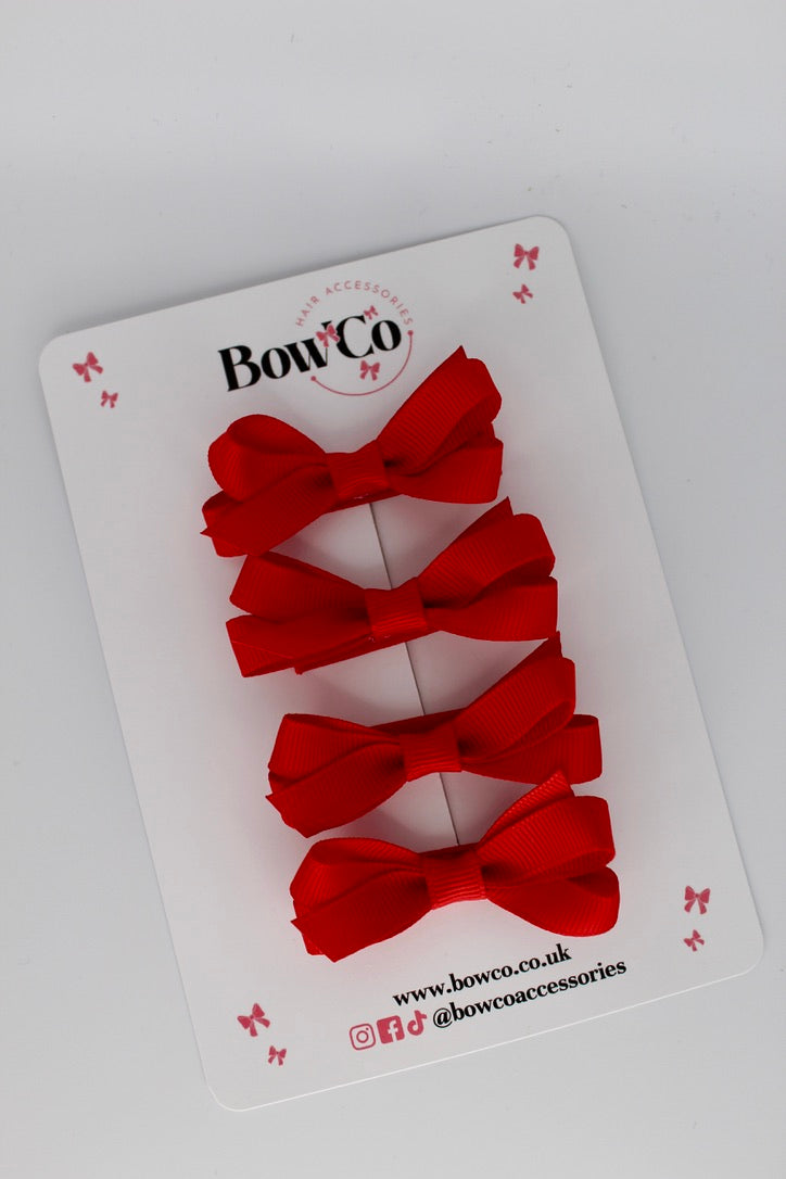 Ballerina Bows - Set of 4 - Clip - Red