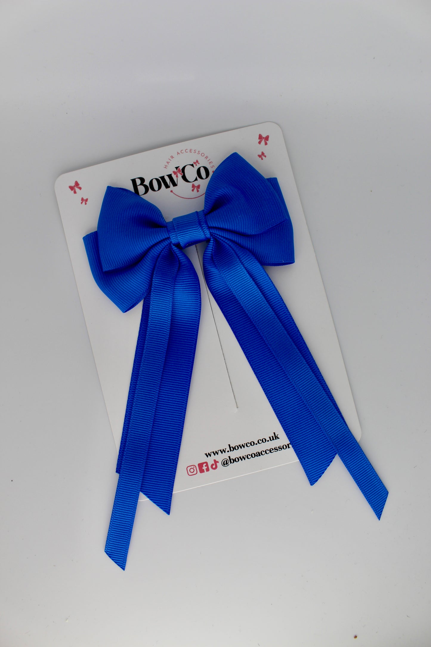 Streamer Tail Bow - Clip - Royal Blue