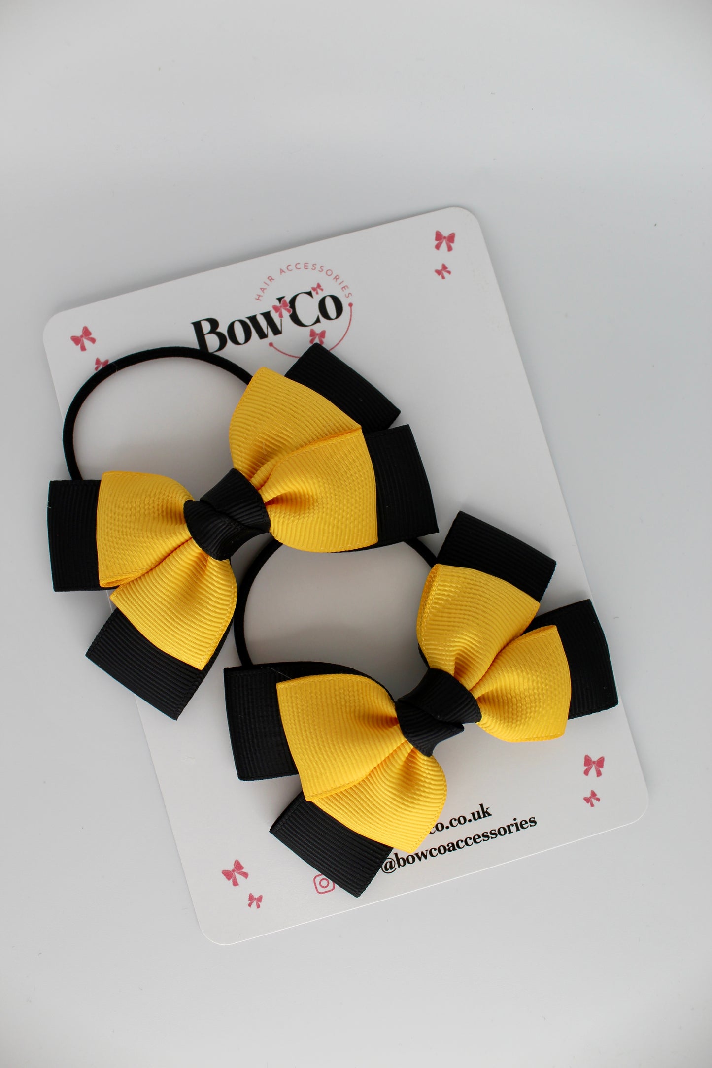 Layer Bow Set - Elastic - Black and Yellow Gold