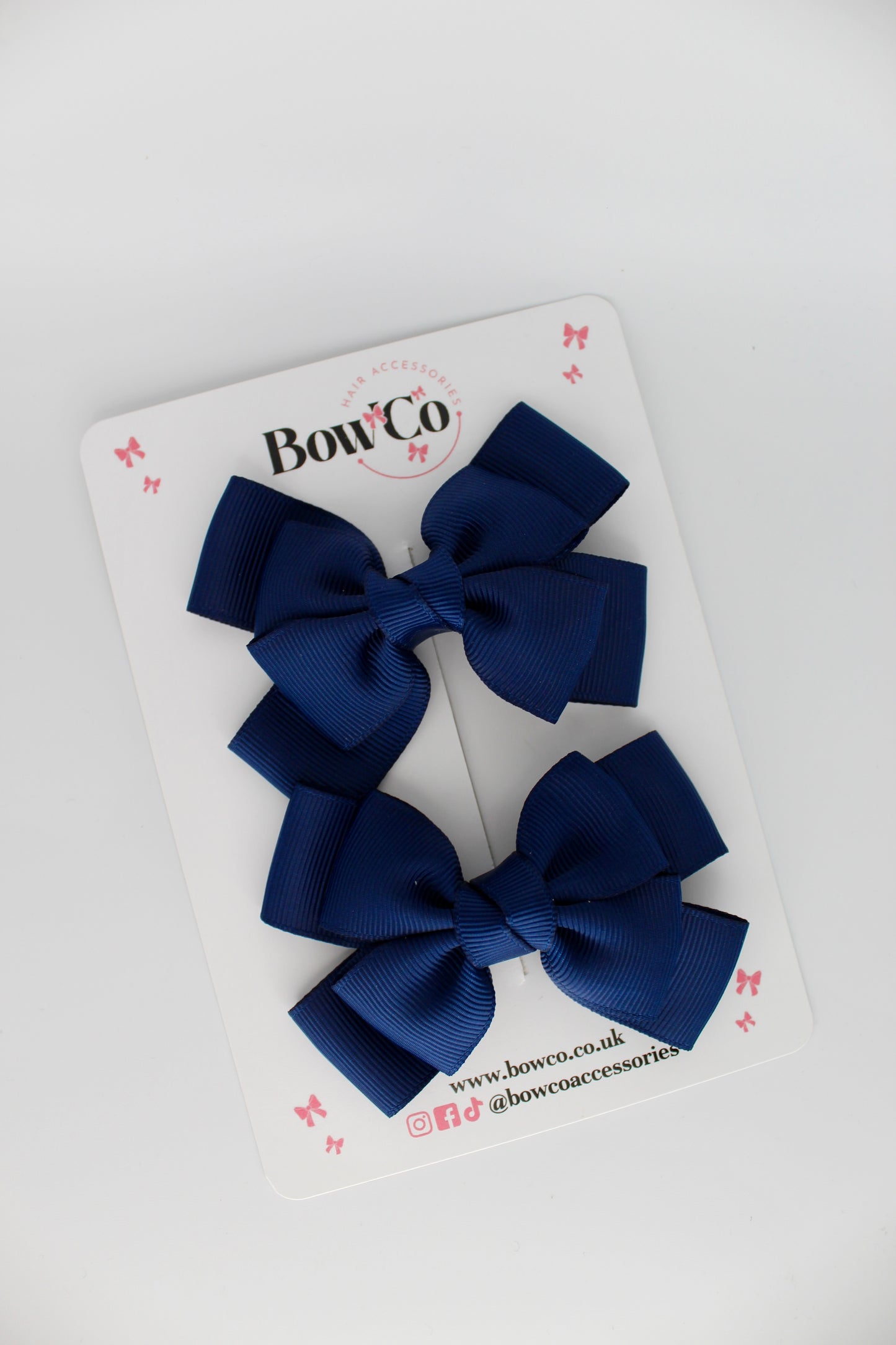 Layer Bow Set - Clip - Navy Blue