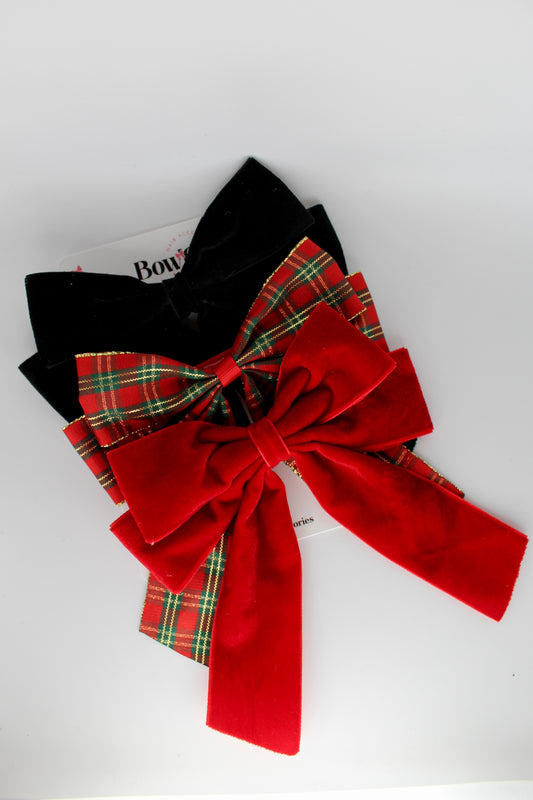 Trio of Bows - Red, Black and Classic Tartan