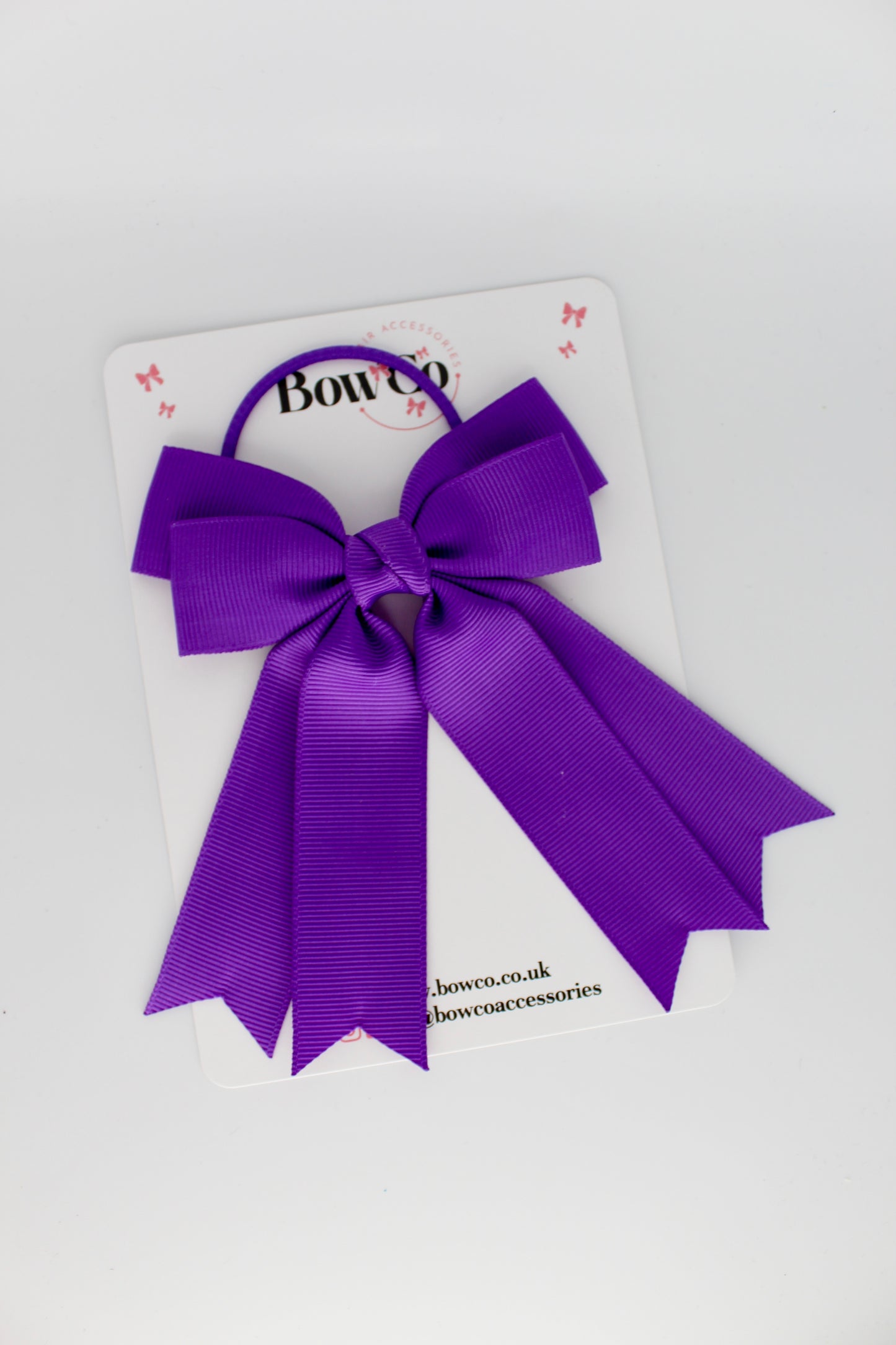 Double Ribbon Tail – Elastic - Purple