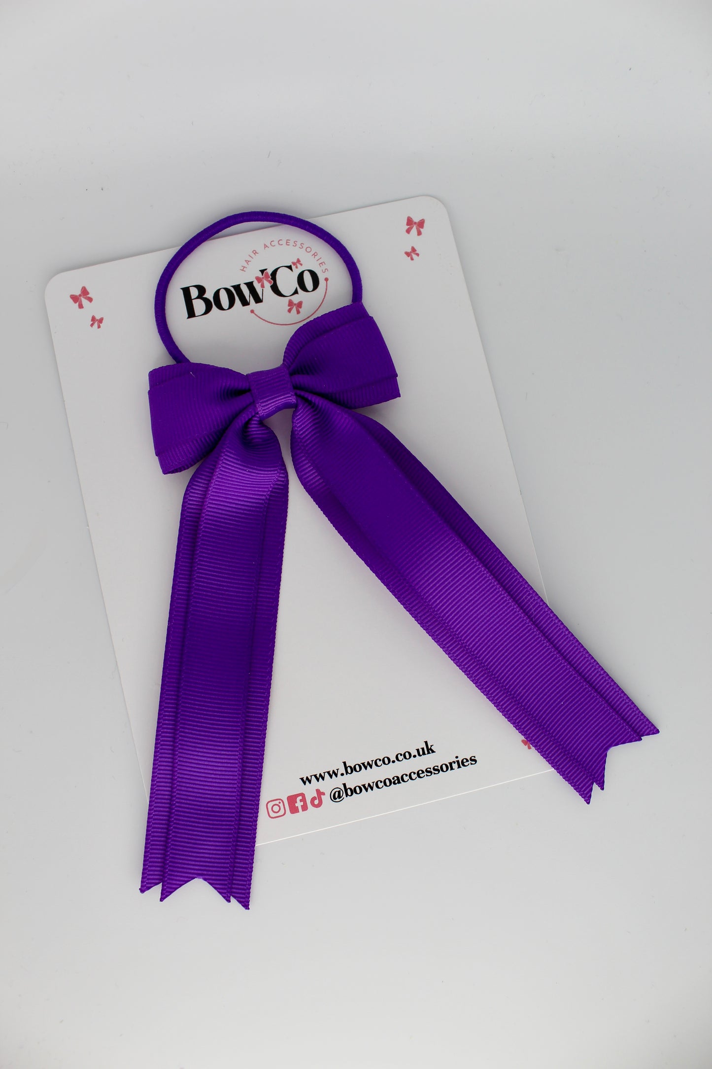 Tuxedo Tails Bow - Elastic - Purple
