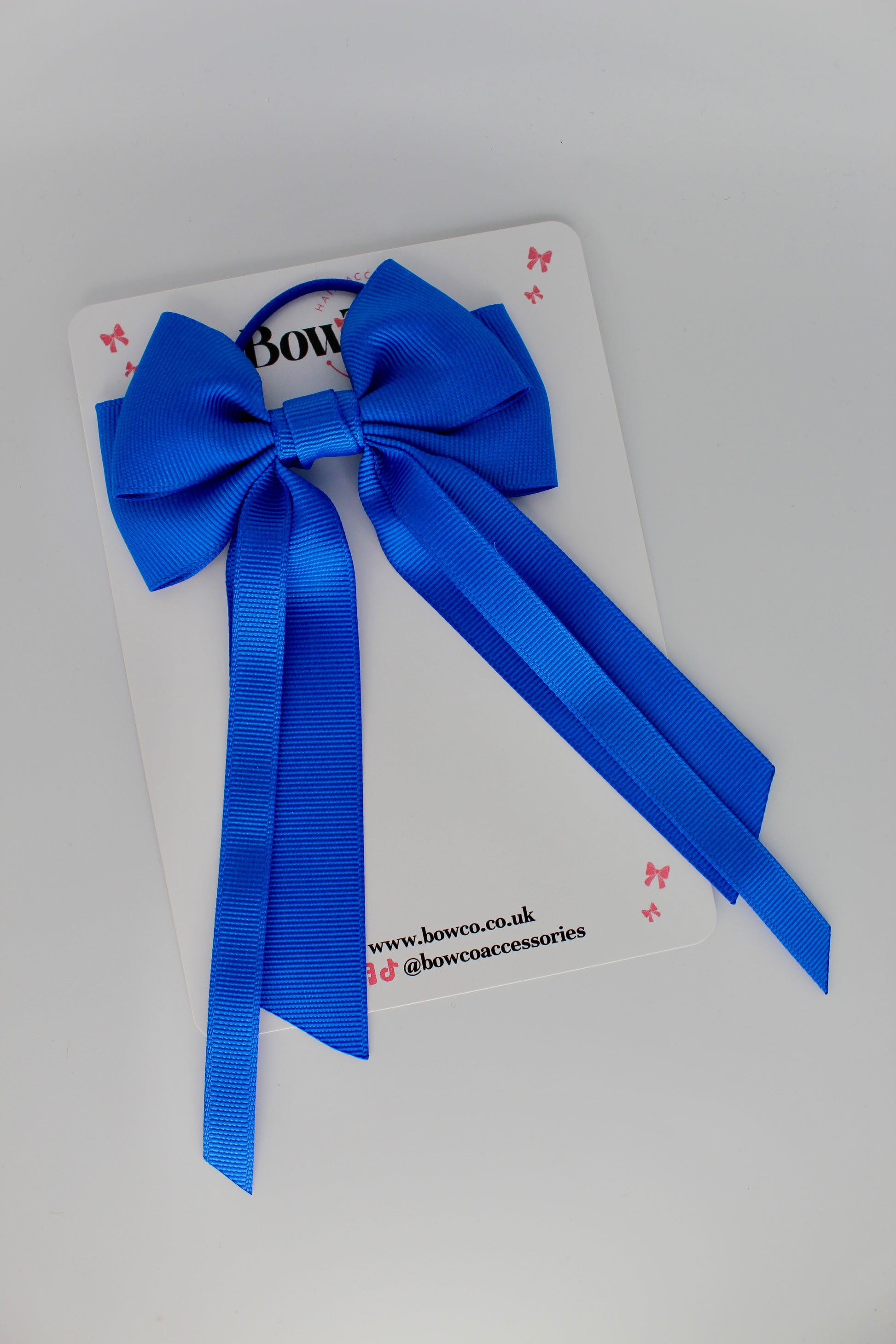 Streamer Tail School Hair Bow – Elastic - Royal Blue