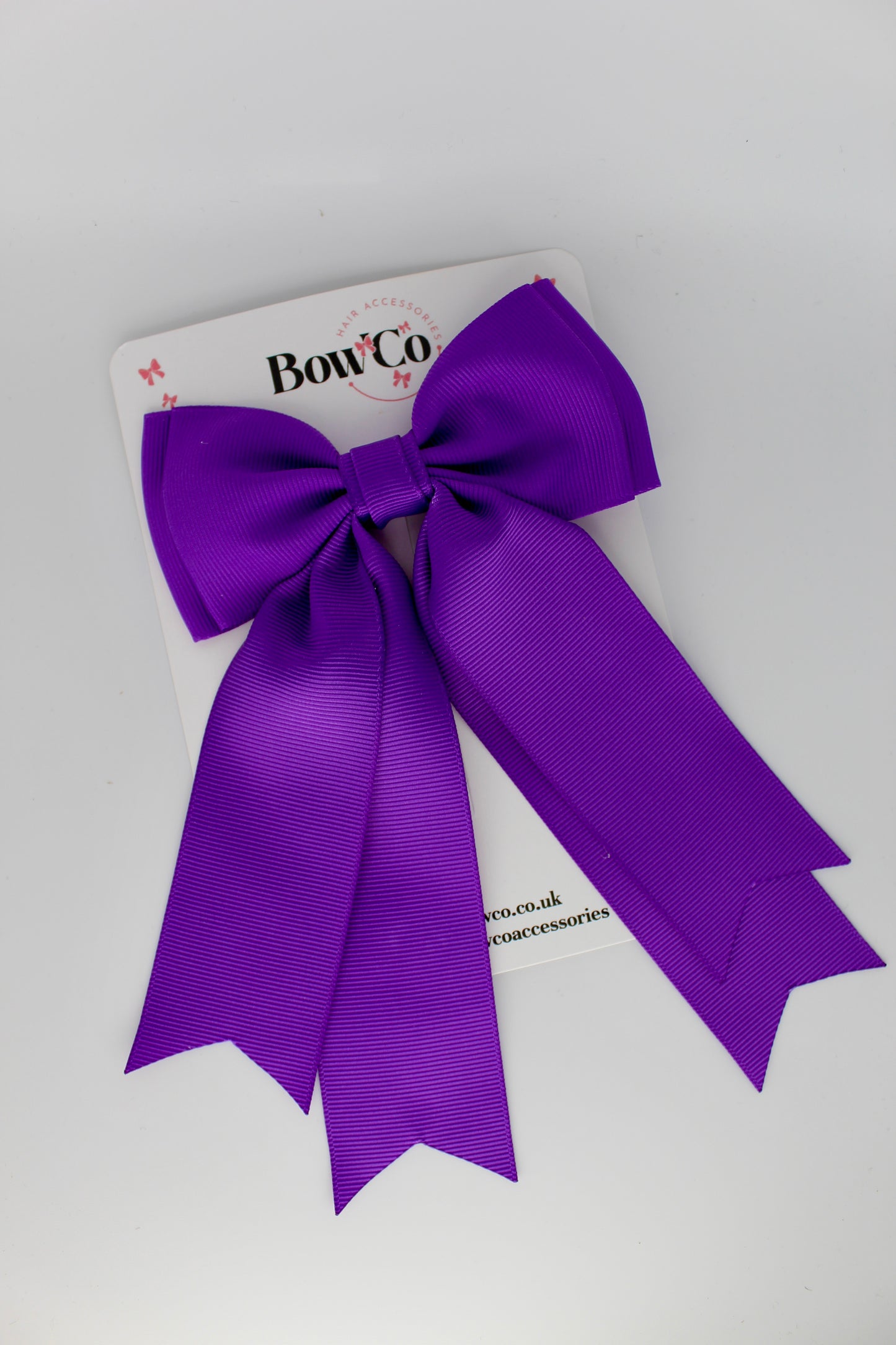 Classic Tail Bow - Clip - Purple