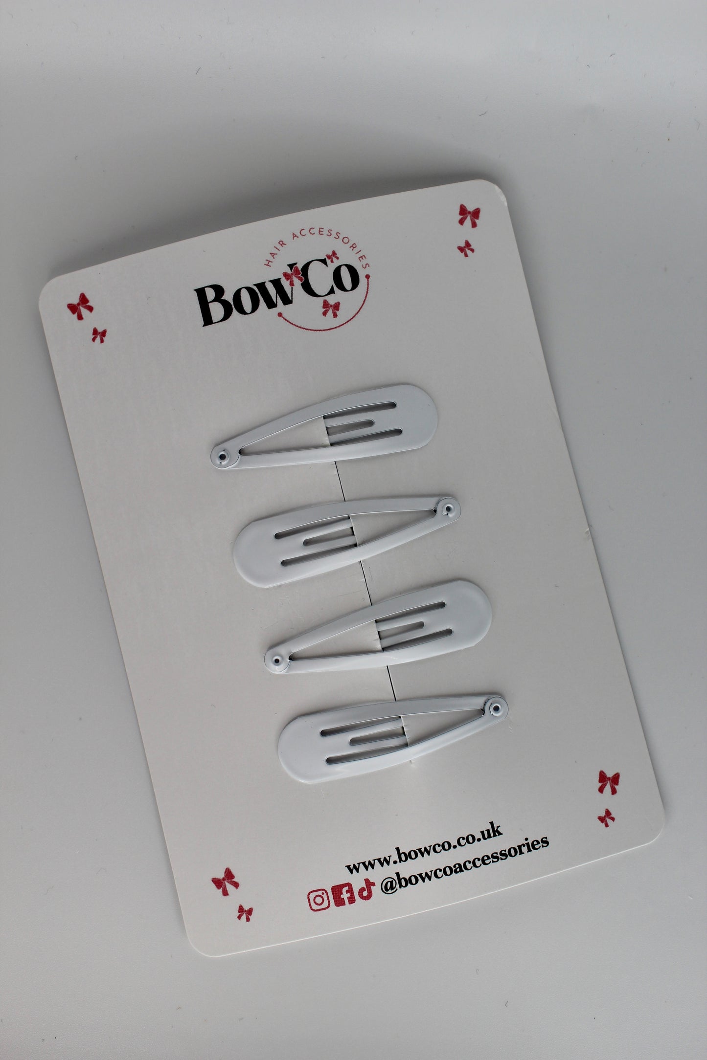 White Snap Clips - Pack of 4