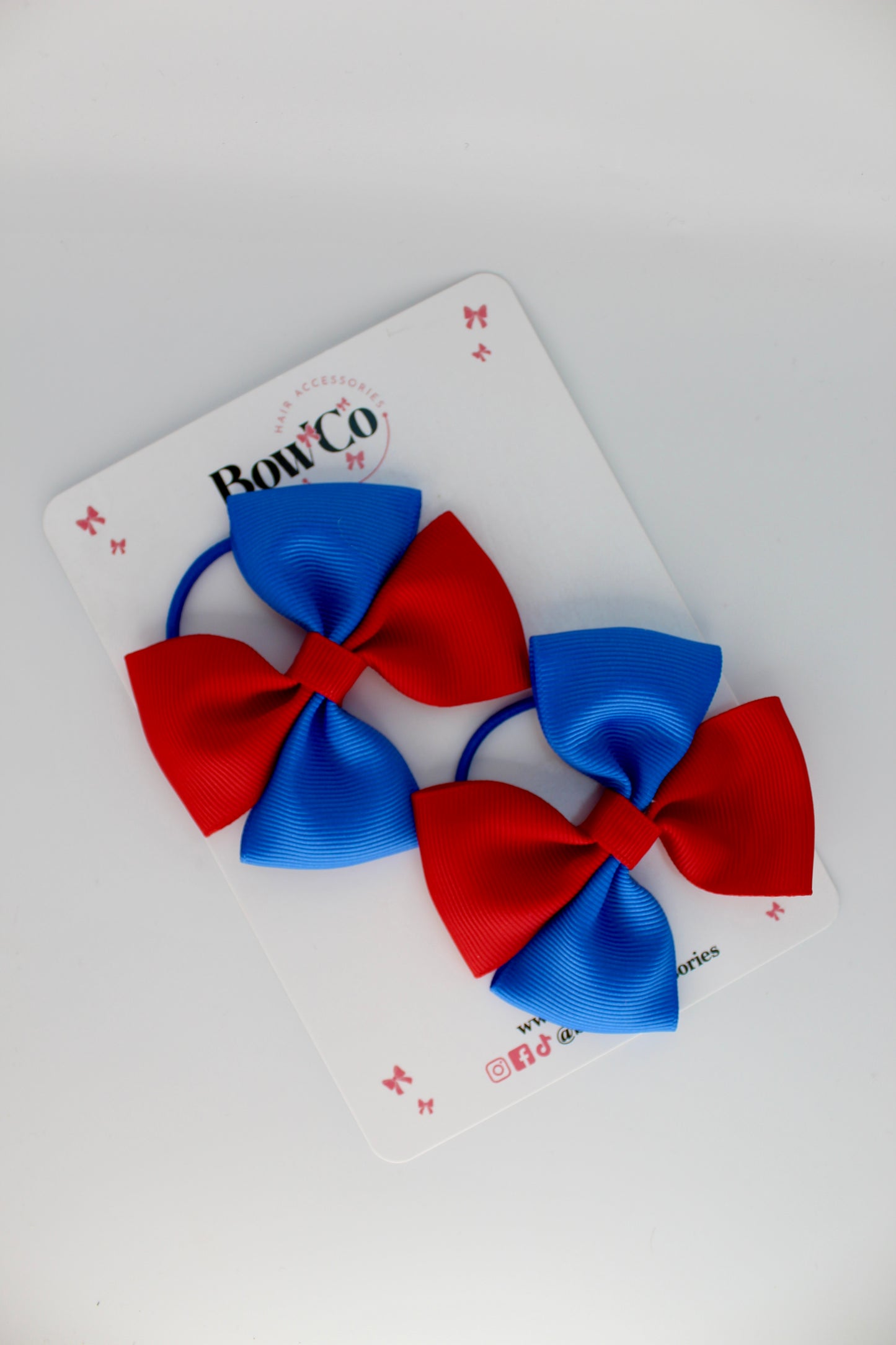 School Bows Royal Blue - Twist Bow Set - Elastic