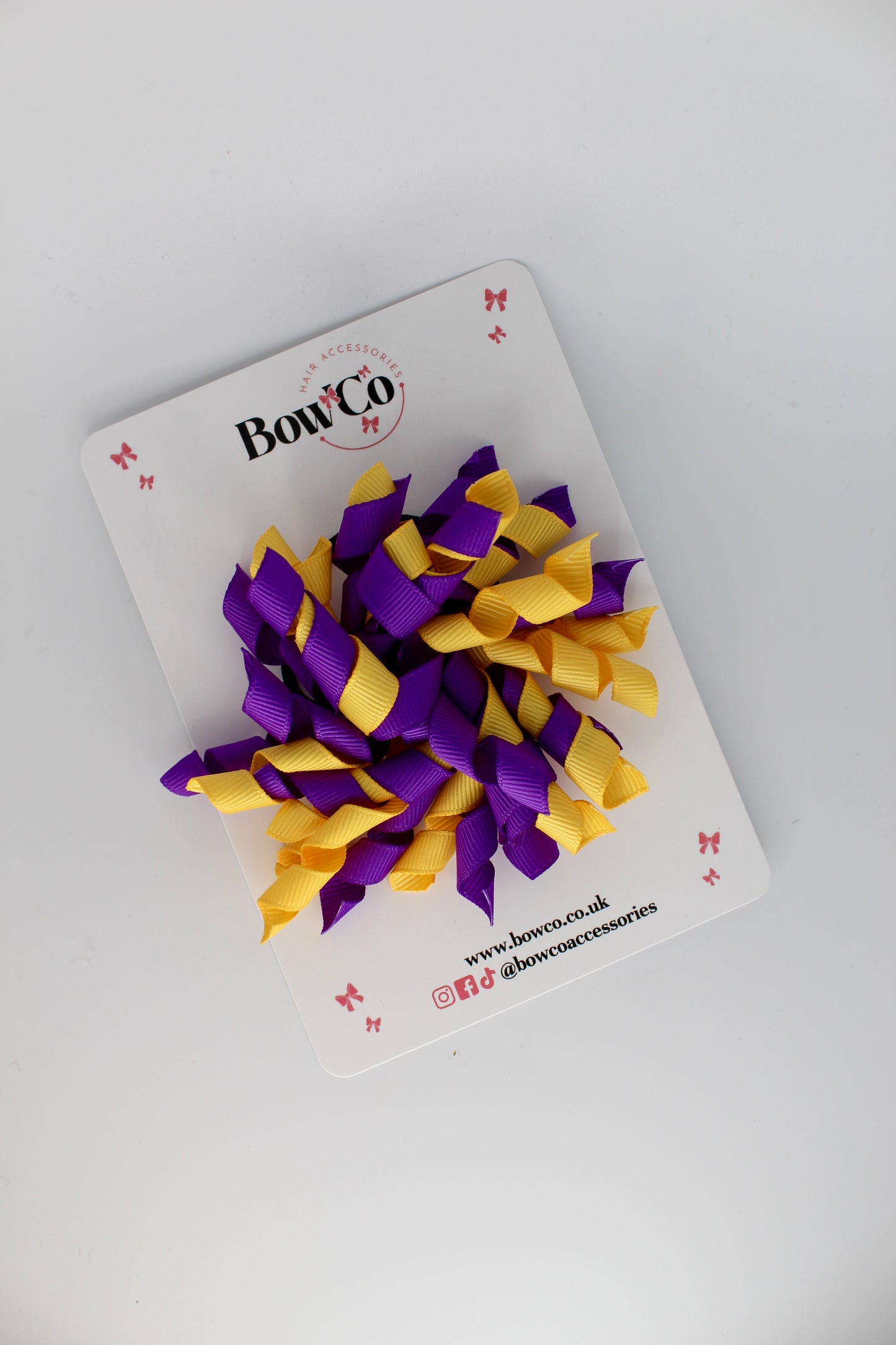 Purple and Yellow Gold - Corker Bow - Elastic Band