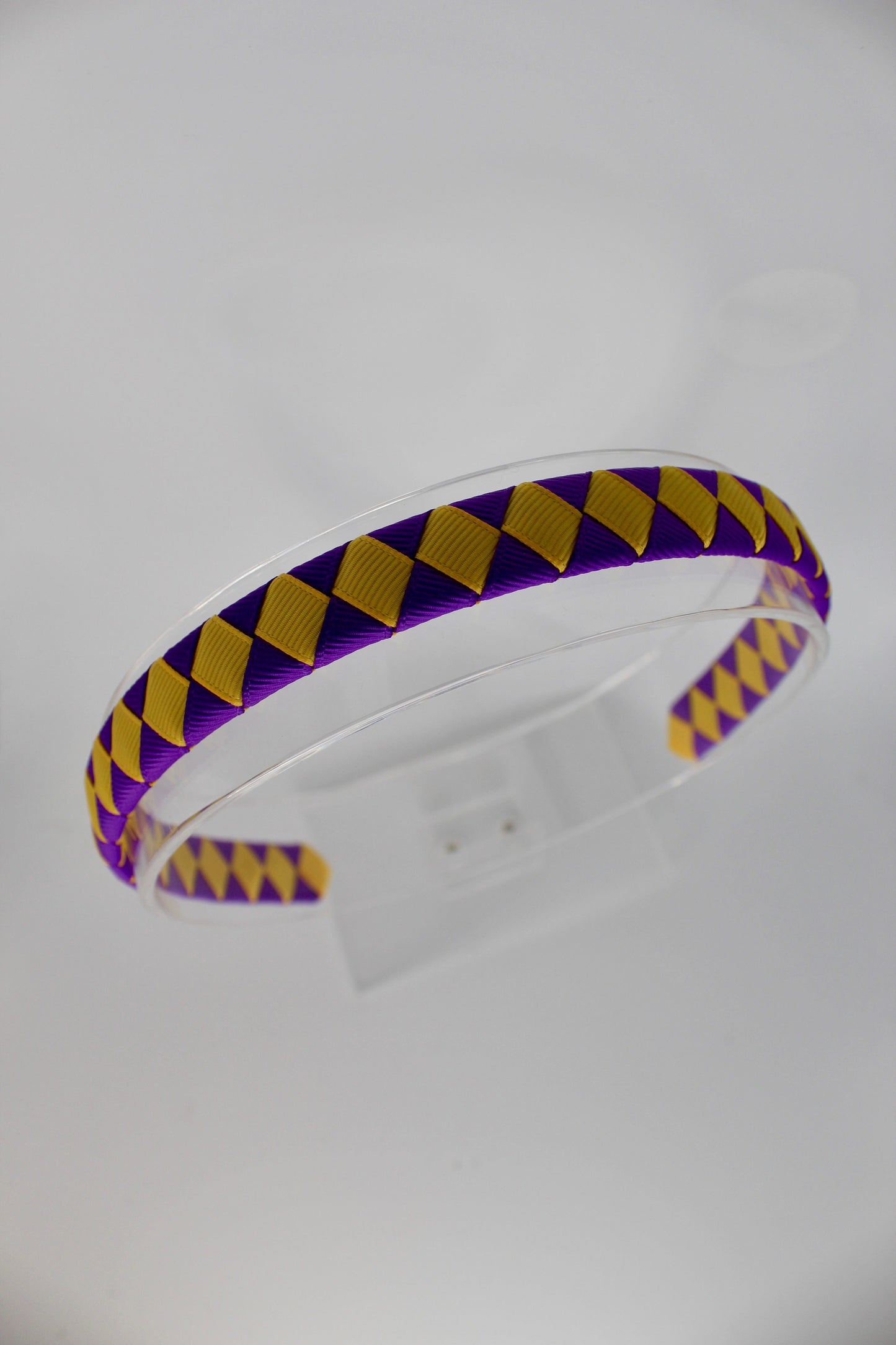 Pleated Purple and Yellow Gold Hair Band
