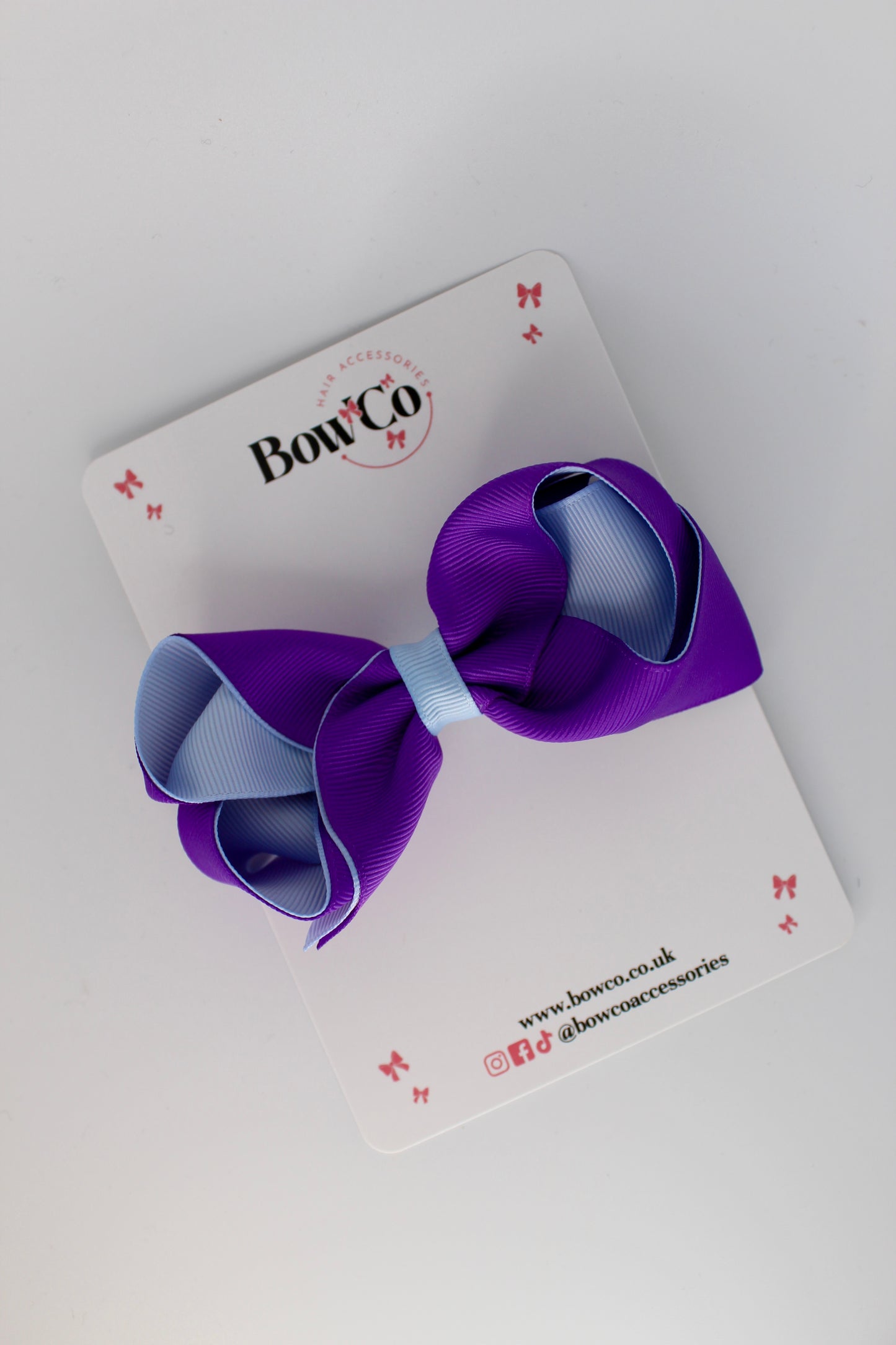 Loop Bow - Clip - Purple and Bluebell