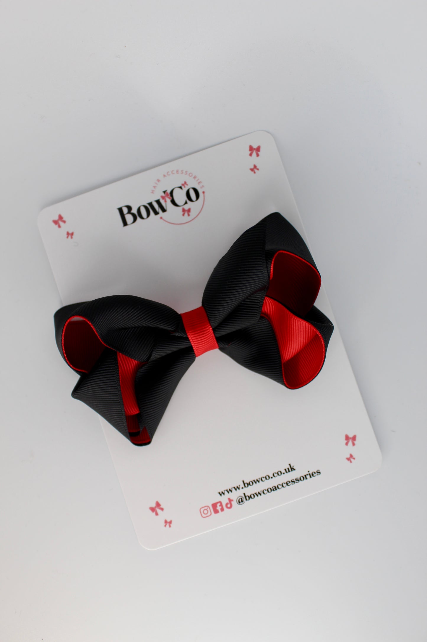 Loop Bow - Clip - Red and Black