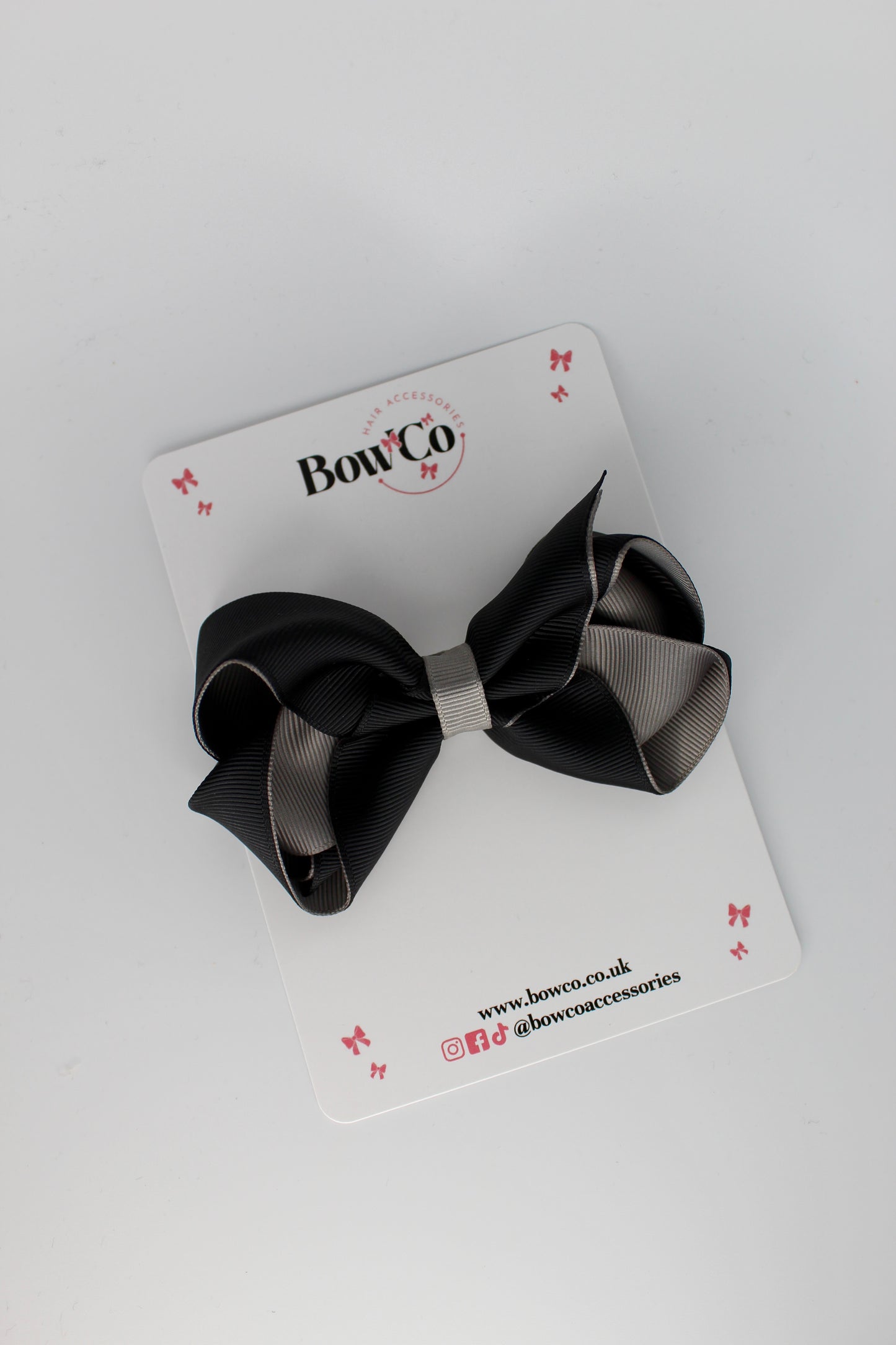 Loop Bow - Clip - Black and Metal Grey