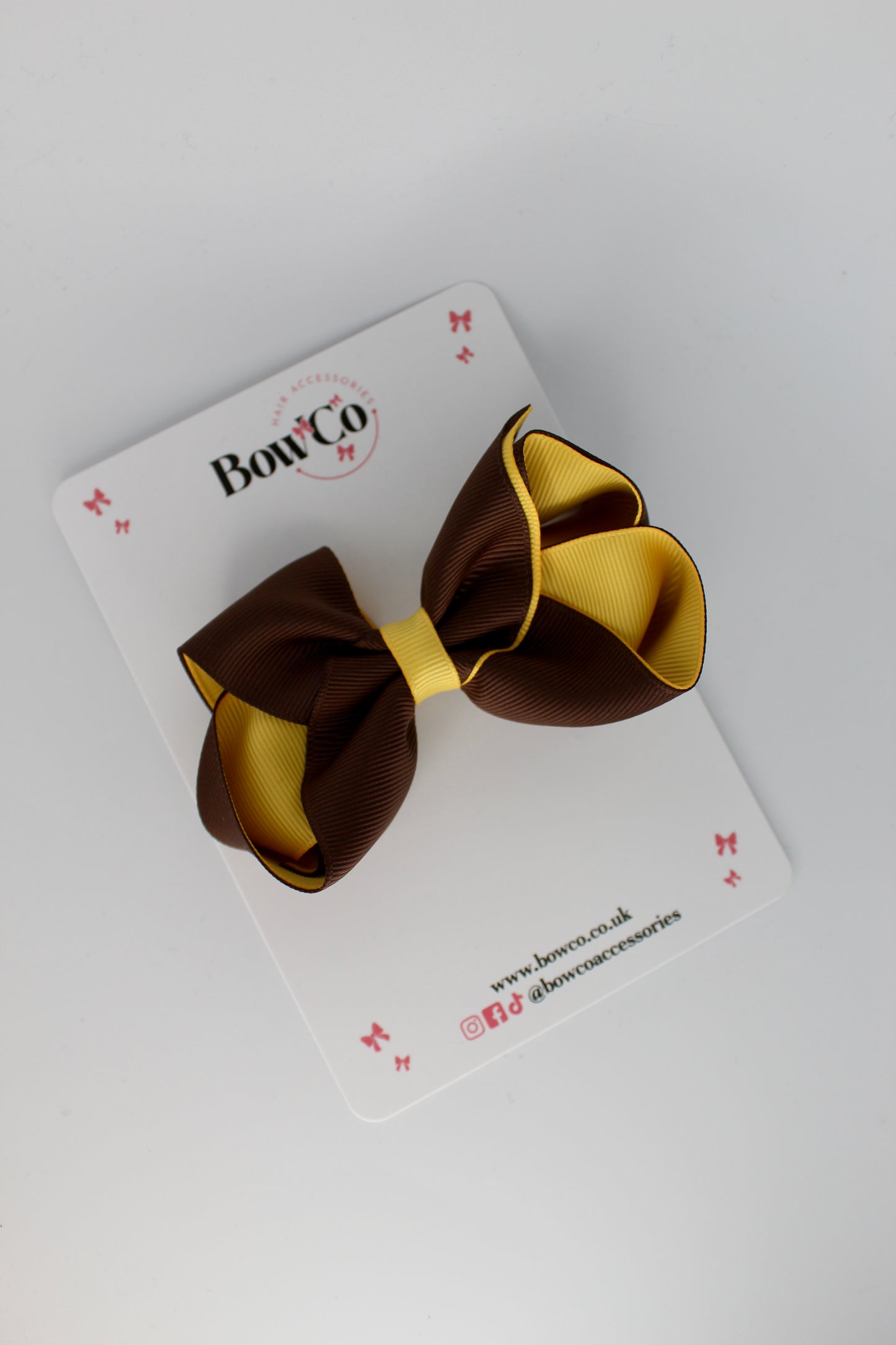 Loop Bow - Clip - Brown and Yellow Gold