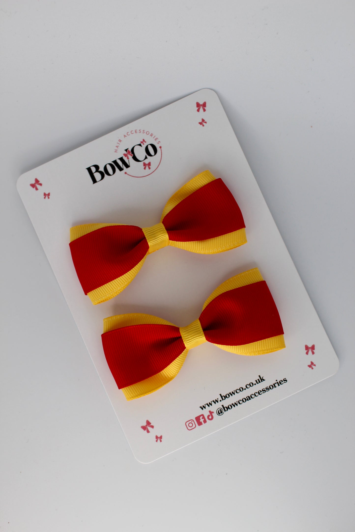 Red and Yellow Gold - Tuxedo Bow Set - Clip