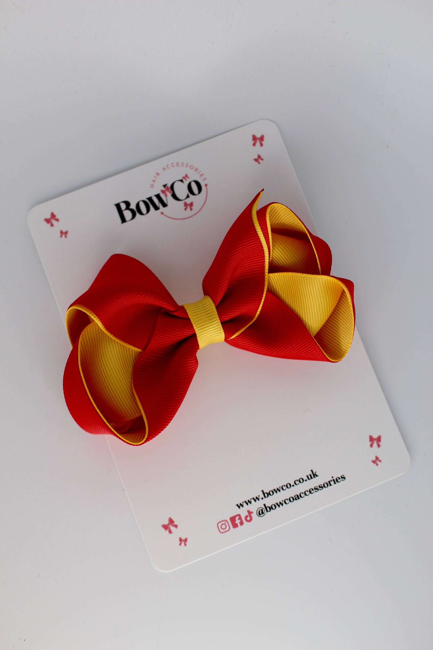 Loop Bow - Clip - Red and Yellow Gold